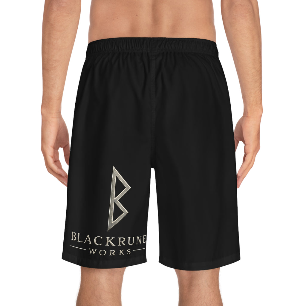 Men’s Black Mjölnir Viking Board Shorts | Black Rune Works
