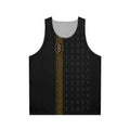 Black Rune Works Nordic Rune Tank Top | Black & Gold Celtic Knotwork AOP Tank