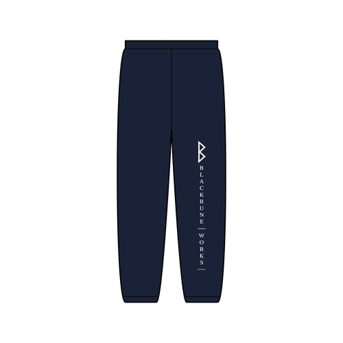 Black Rune Works Sweatpants Minimal Vertical Logo White Joggers