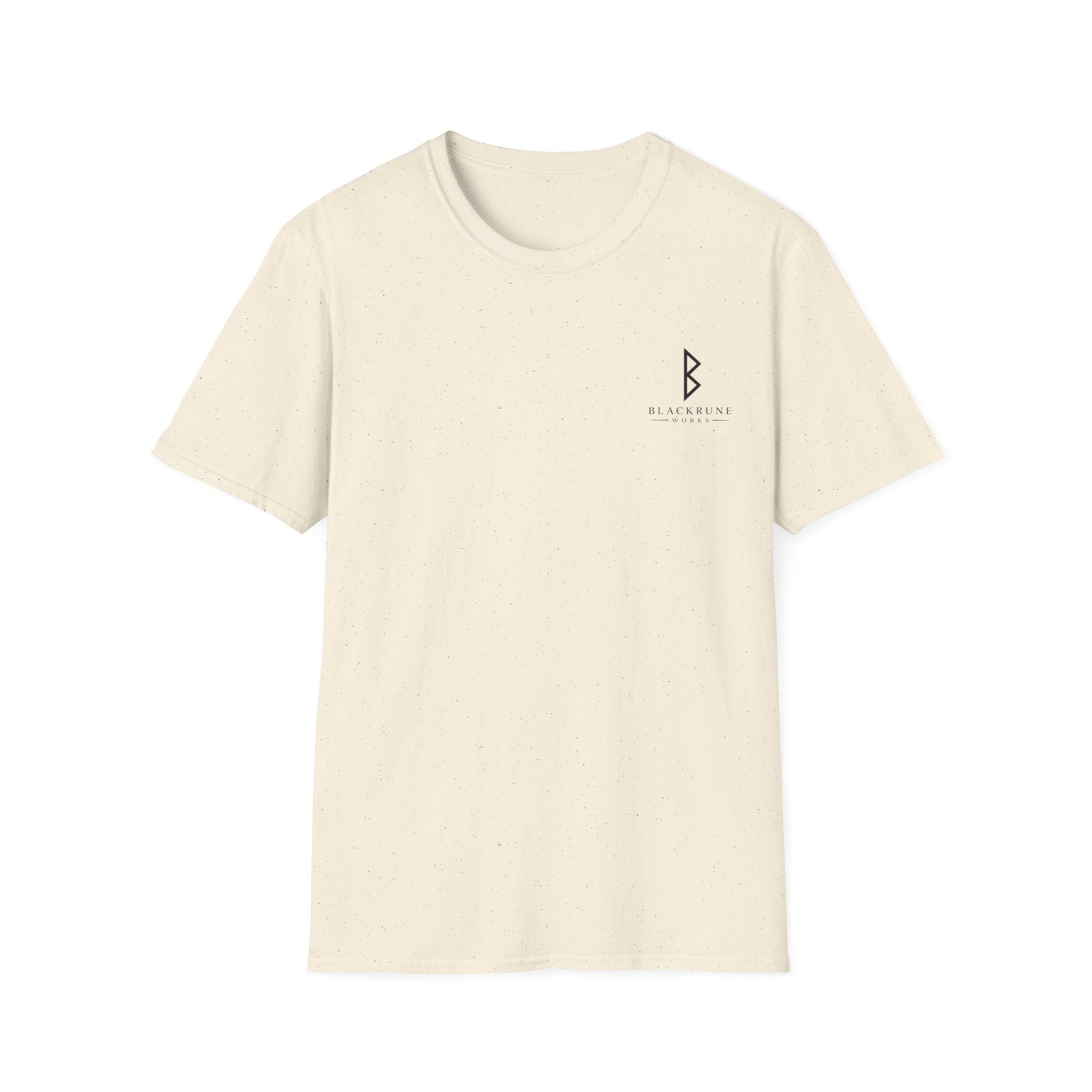 Black Rune Works Logo T Shirt Front and Large Back Logo