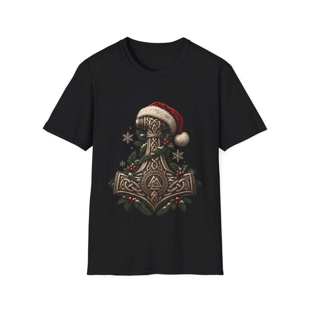 Christmas Mjolnir T-Shirt – Nordic Yule Thor’s Hammer Holiday Tee