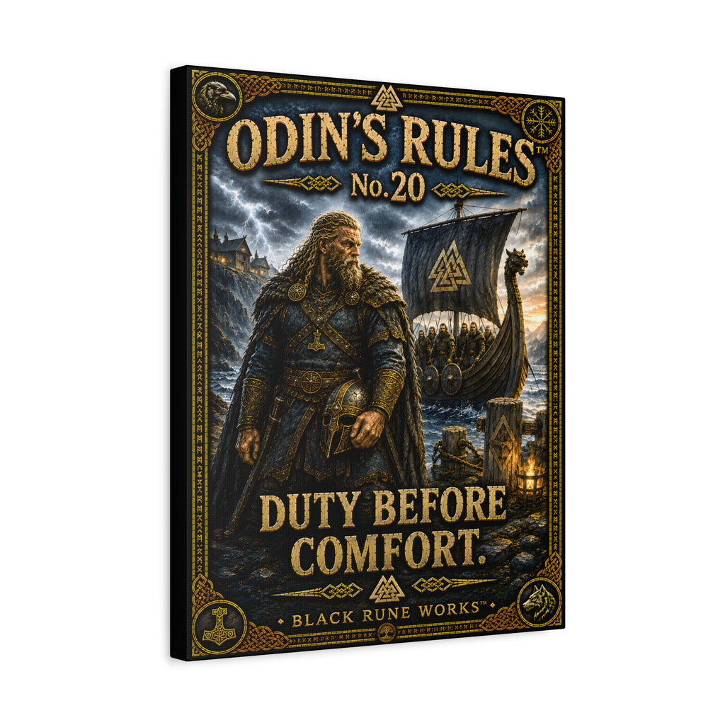 ODIN'S RULES™ No. 20 – Duty Before Comfort | Viking Canvas Wall Art