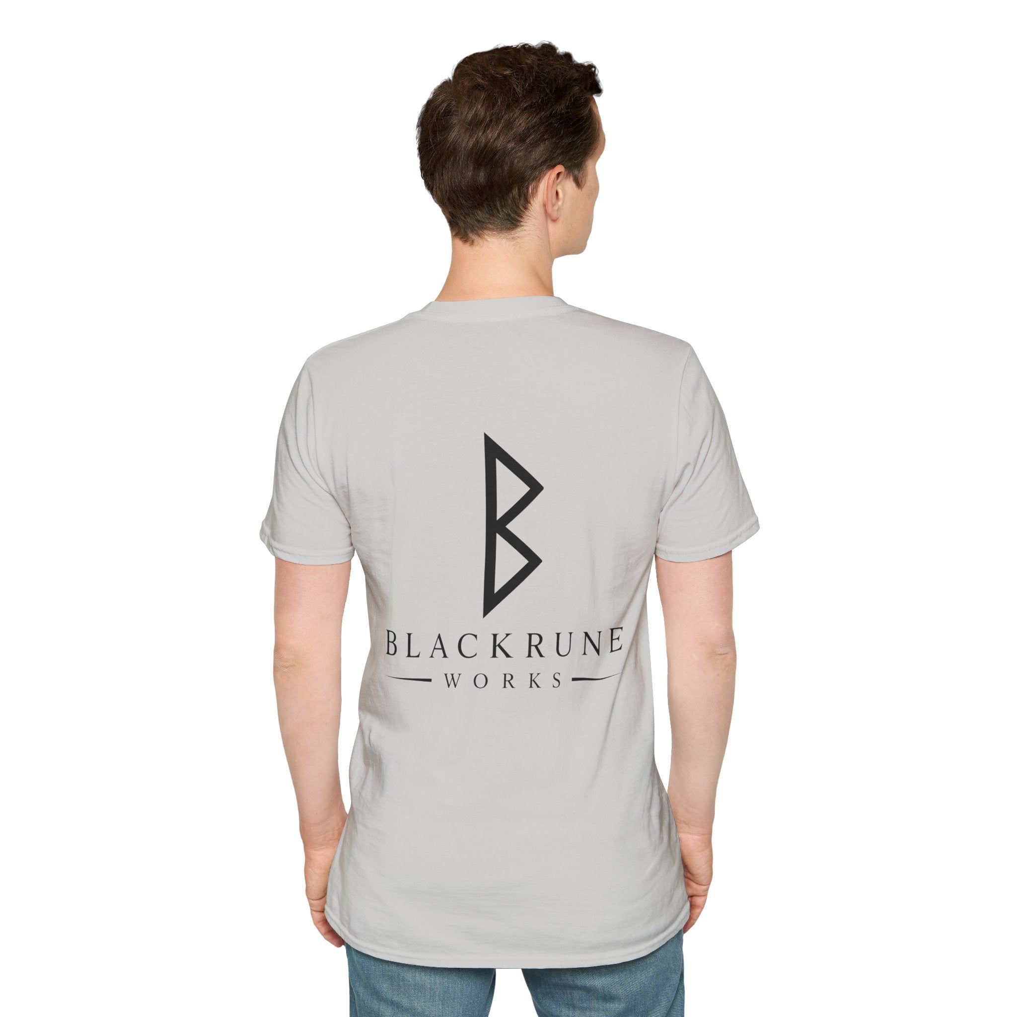 Black Rune Works Logo T Shirt Large Back Logo