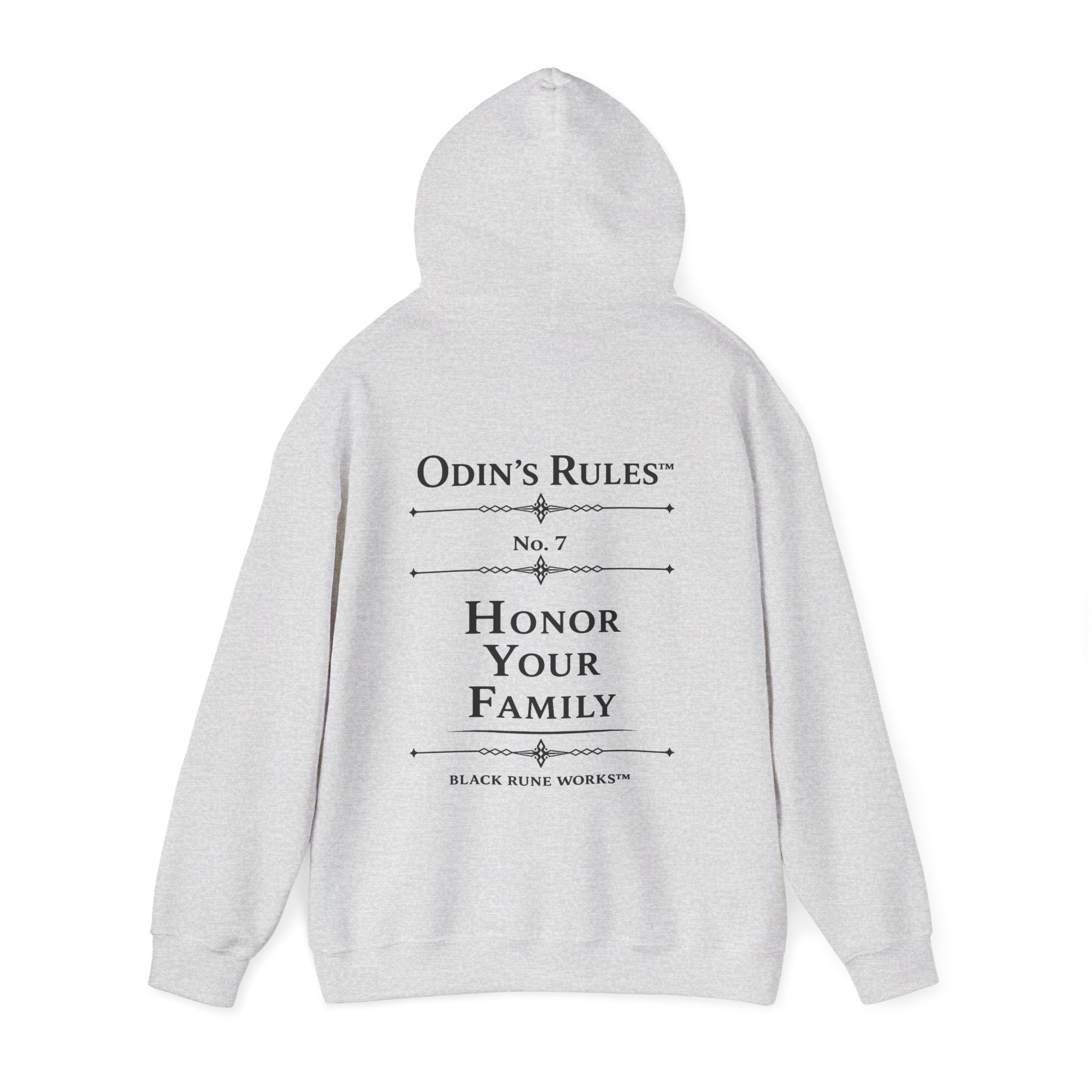 Odin's Rules™ Rule #7 | Honor Your Family | Viking Norse Warrior Hoodie | Black Rune Works