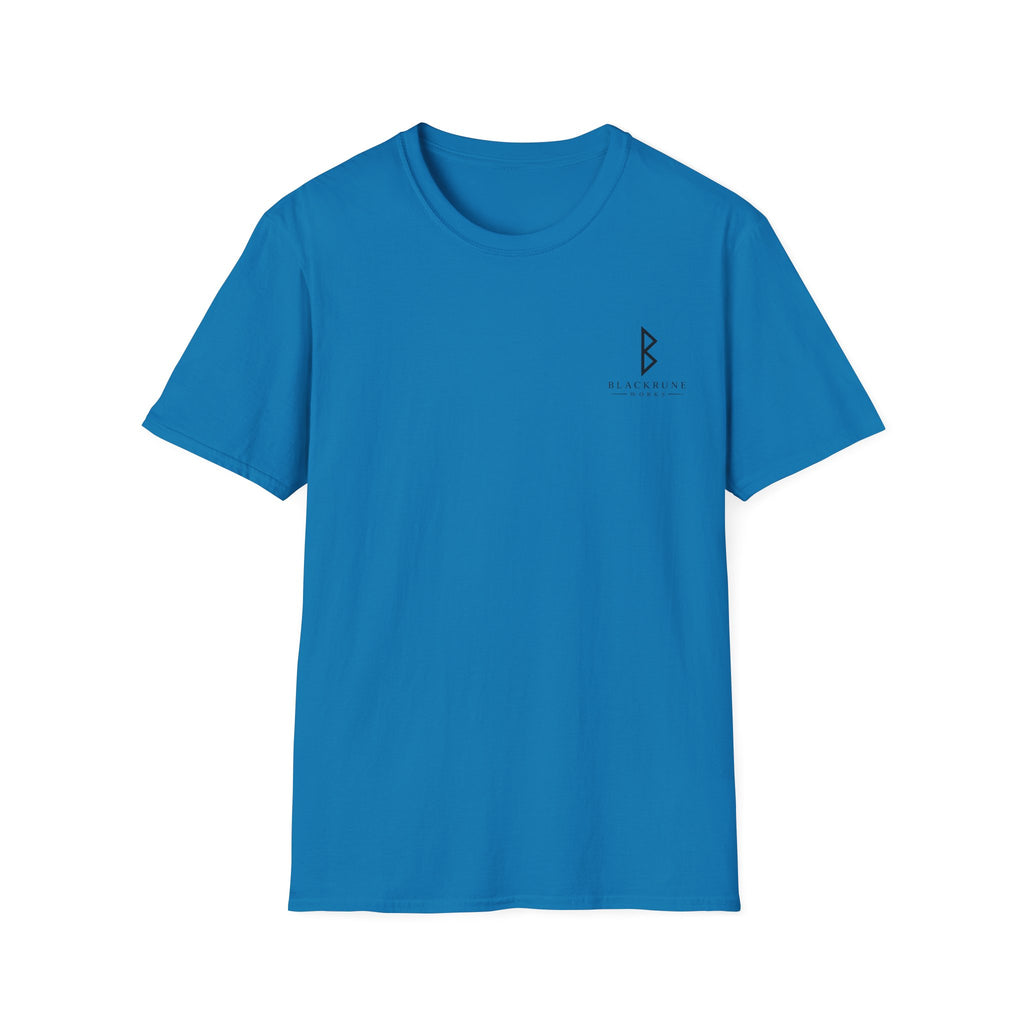 Black Rune Works Logo T Shirt Front and Large Back Logo