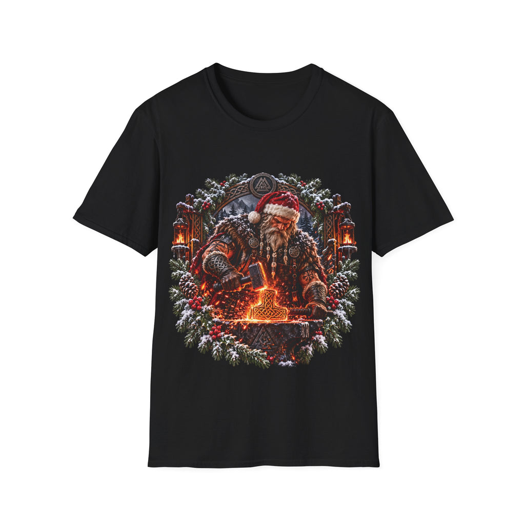 Viking Santa Christmas T-Shirt – Nordic Yule Warrior Holiday Tee