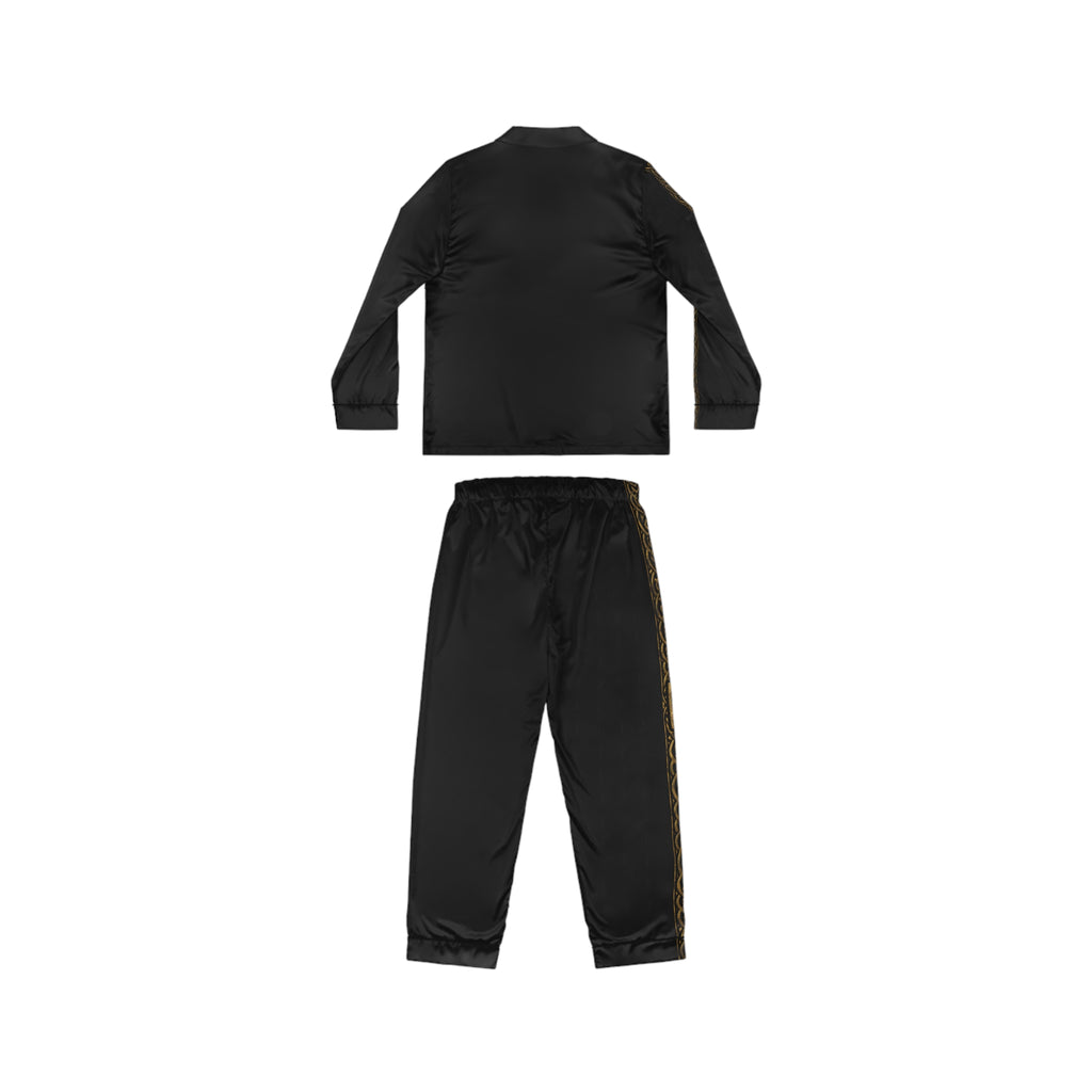 Women’s Black & Gold Celtic Knot Satin Pajama Set | Nordic Rune Sleepwear | Black Rune Works
