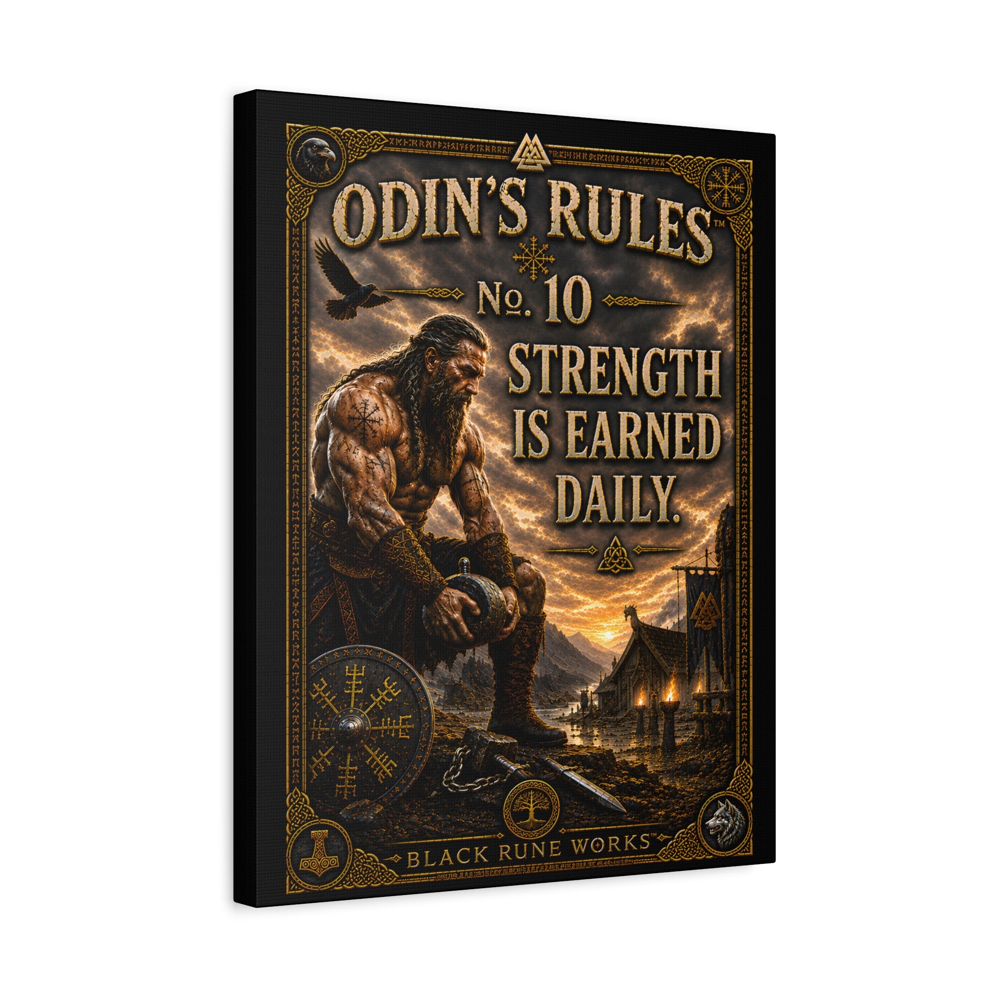 ODIN'S RULES™ No. 10 – Strength Is Earned Daily Canvas