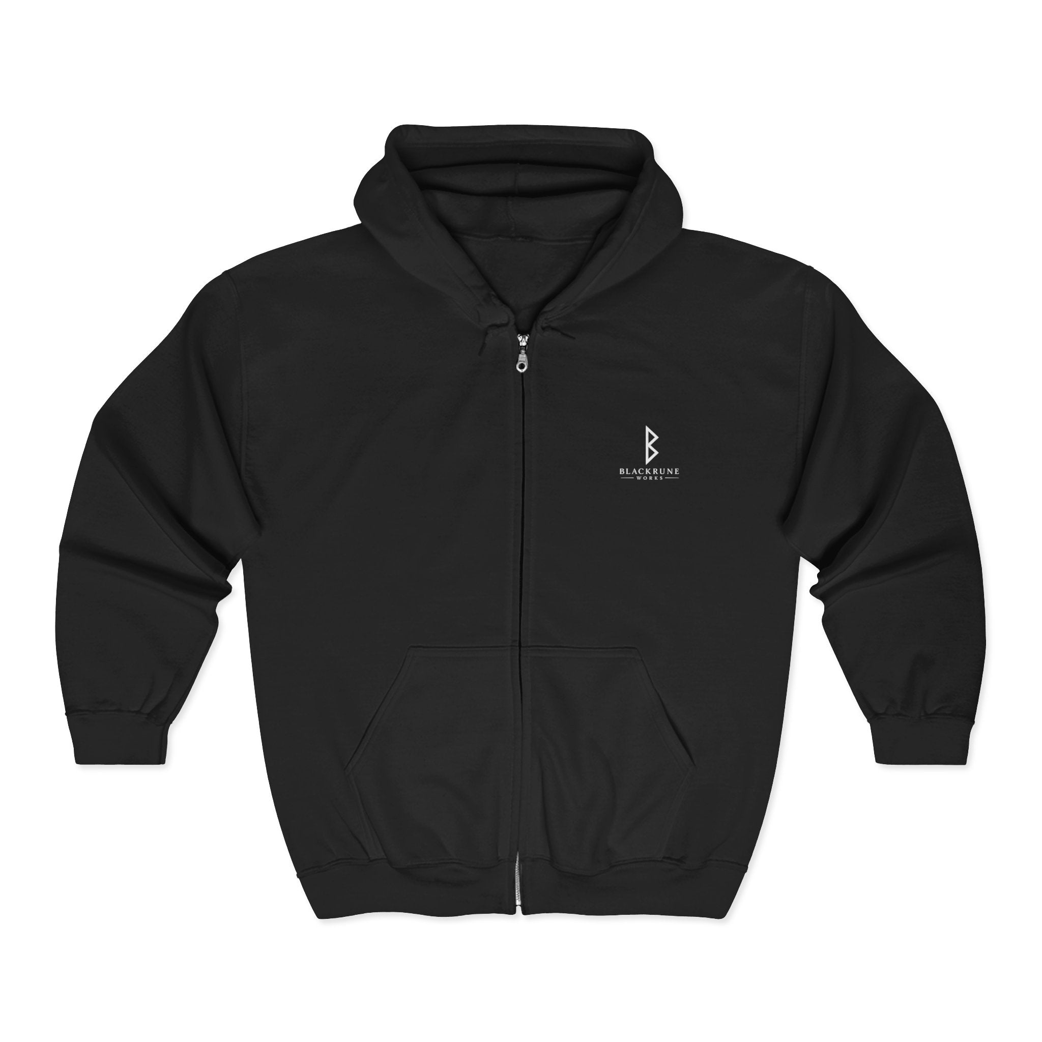 Aurora Eternal Love Rune Full-Zip Hoodie | Norse Viking Zip Hoodie | Black Rune Works