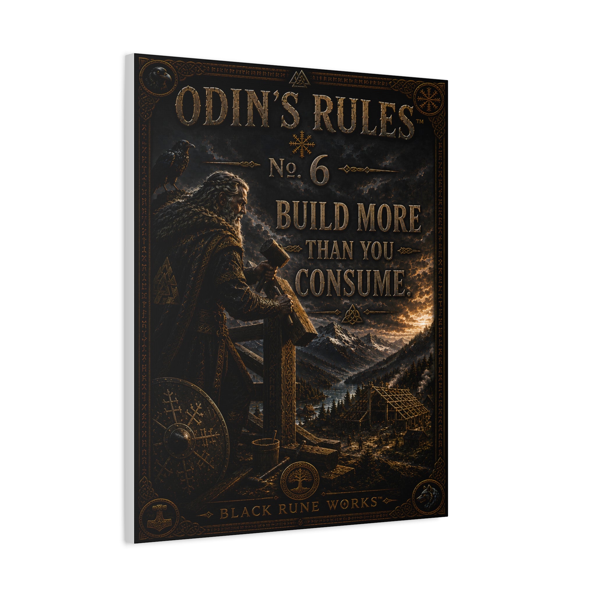 ODIN'S RULES™ No. 6 – Build More Than You Consume Canvas