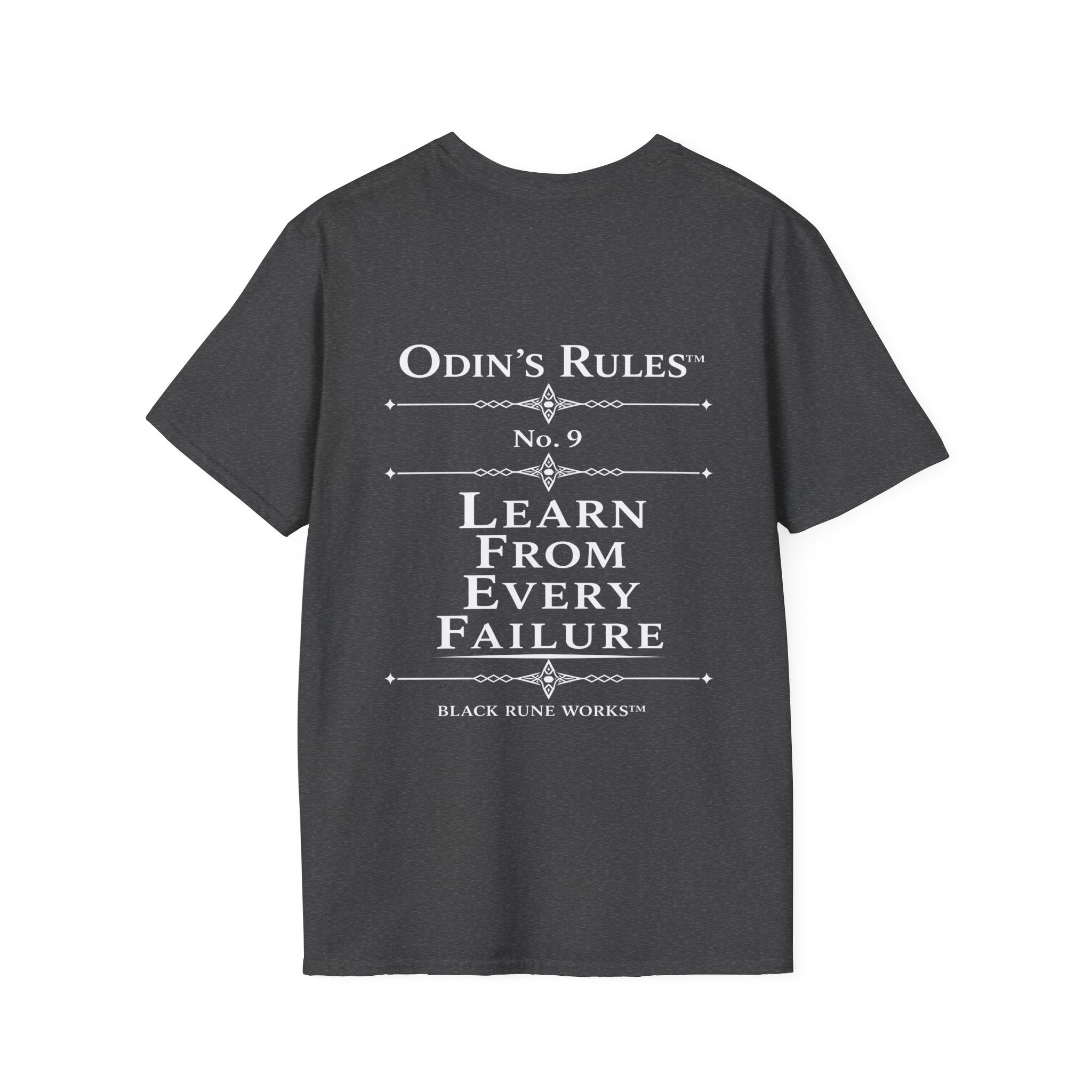 Odin's Rules™ Rule #9 | Learn From Every Failure | Viking Norse Warrior Shirt | Black Rune Works