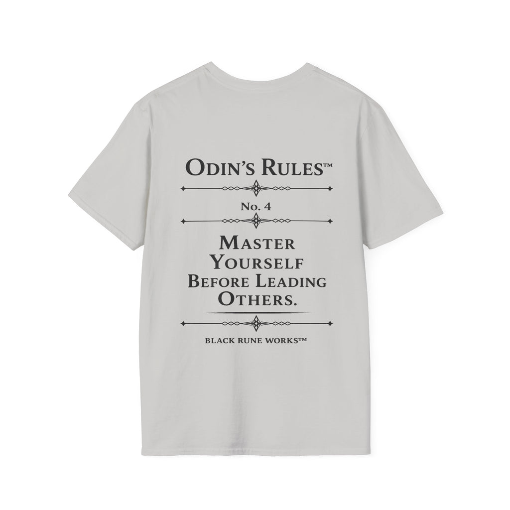 Odin's Rules™ Rule #4 | Master Yourself Before Leading Others | Viking Norse Warrior Shirt | Black Rune Works