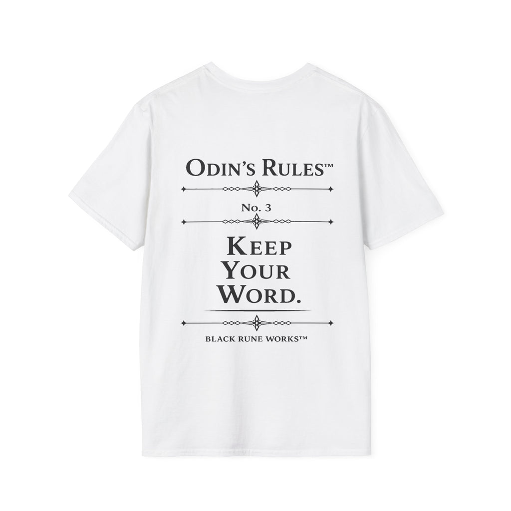 Odin's Rules™ Rule #3 | Keep Your Word | Viking Norse Warrior Shirt | Black Rune Works