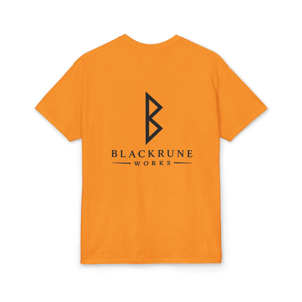 Black Rune Works Signature DryBlend T-Shirt Front and Back Logo