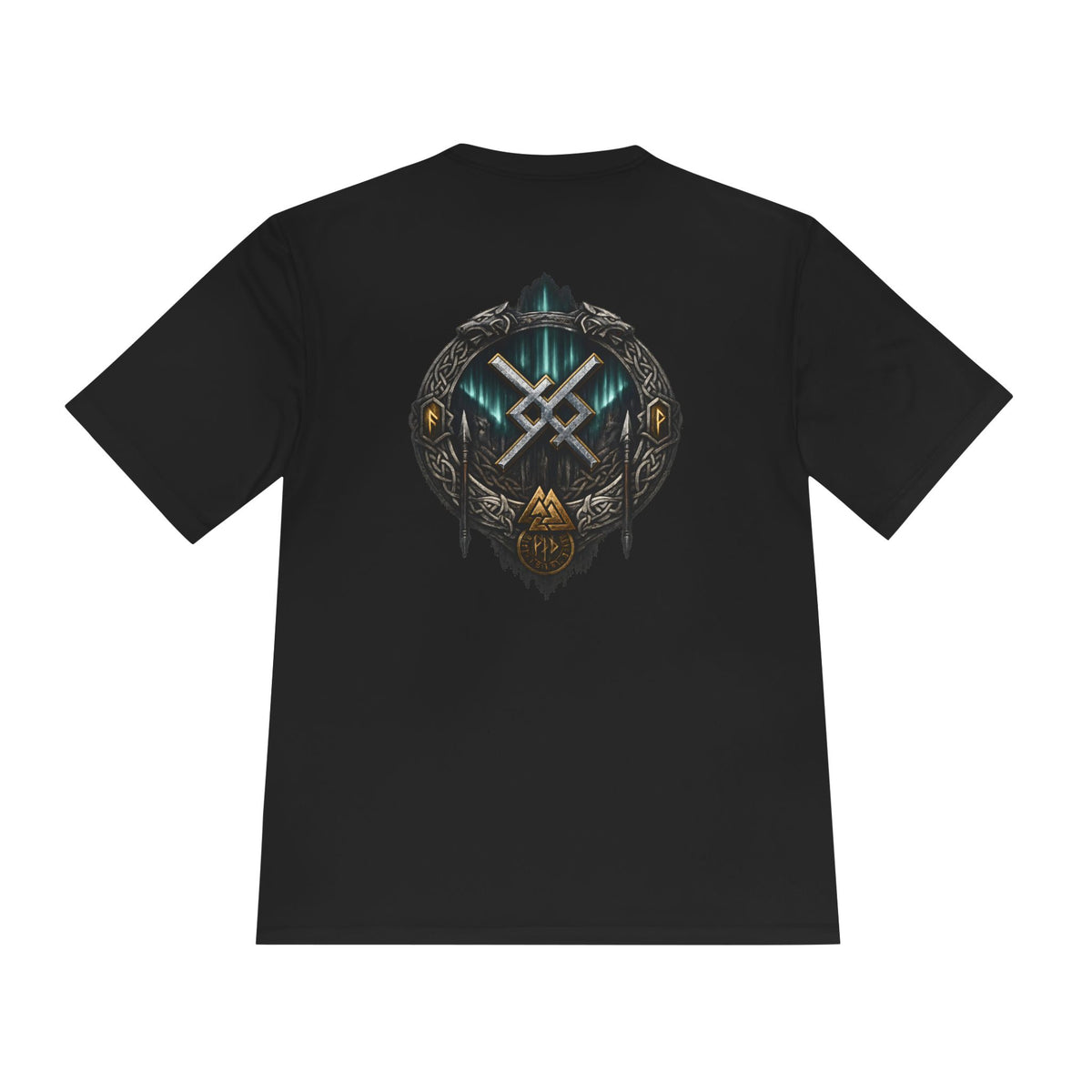 Aurora Eternal Love Rune Performance T-Shirt | Moisture-Wicking Norse Viking Shirt | Black Rune Works