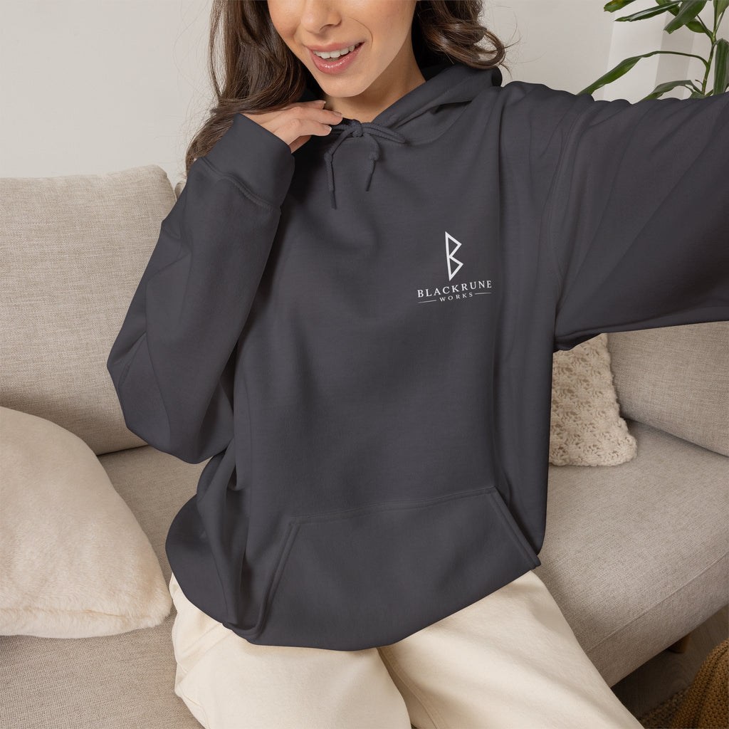 ODIN'S RULES™ No. 1 | Seek Wisdom Relentlessly | Viking Scroll Graphic Hoodie | Black Rune Works