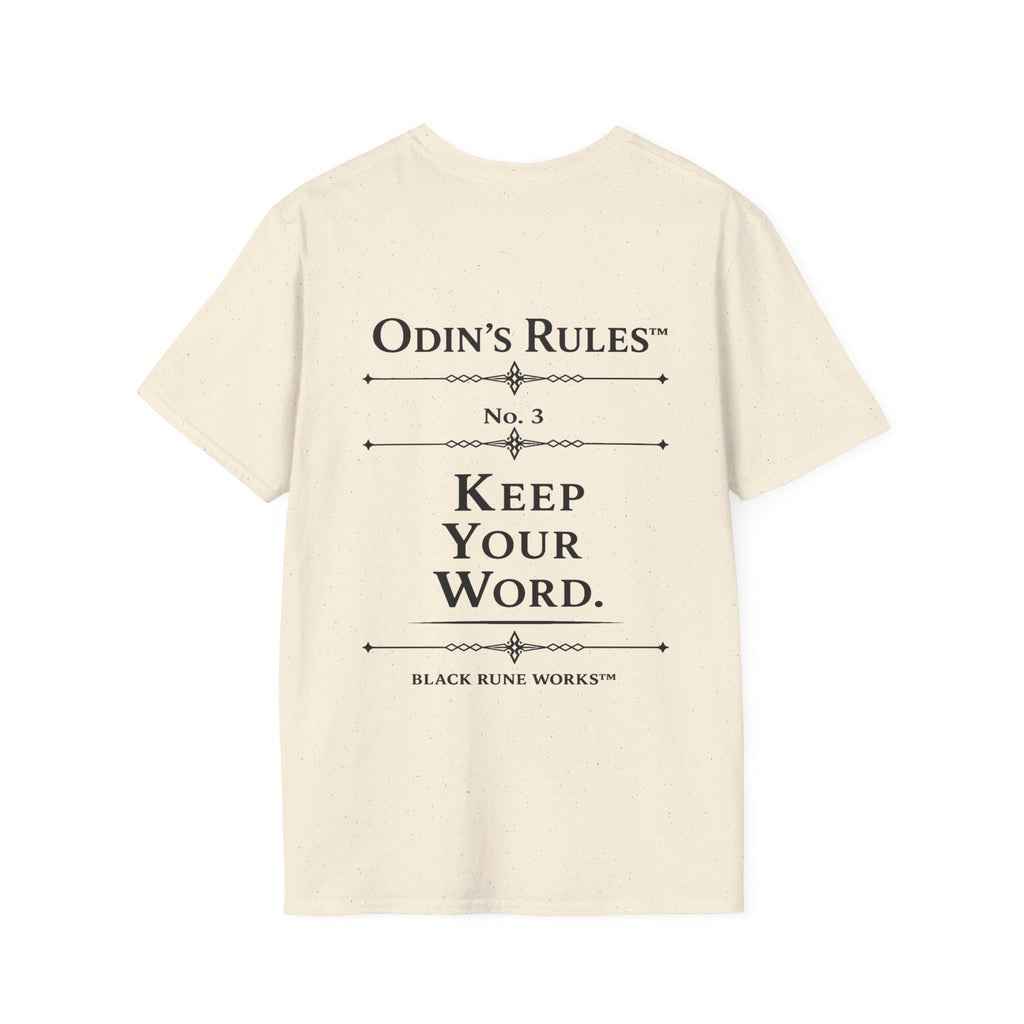 Odin's Rules™ Rule #3 | Keep Your Word | Viking Norse Warrior Shirt | Black Rune Works