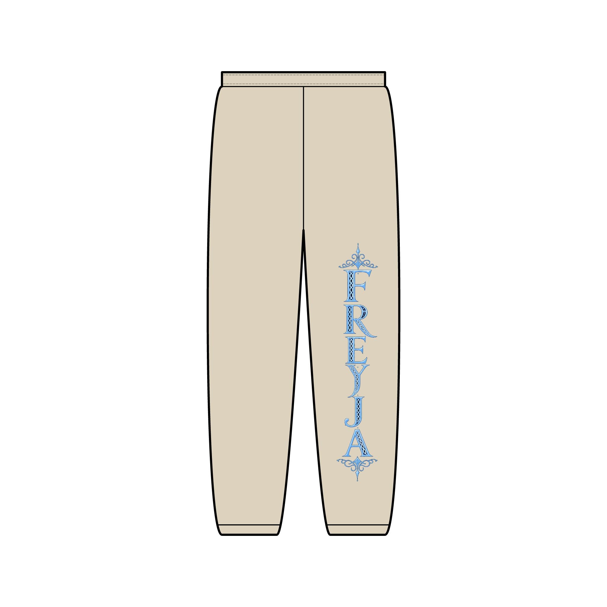 Freya Vertical Name Sweatpants Blue - Nordic Script Joggers