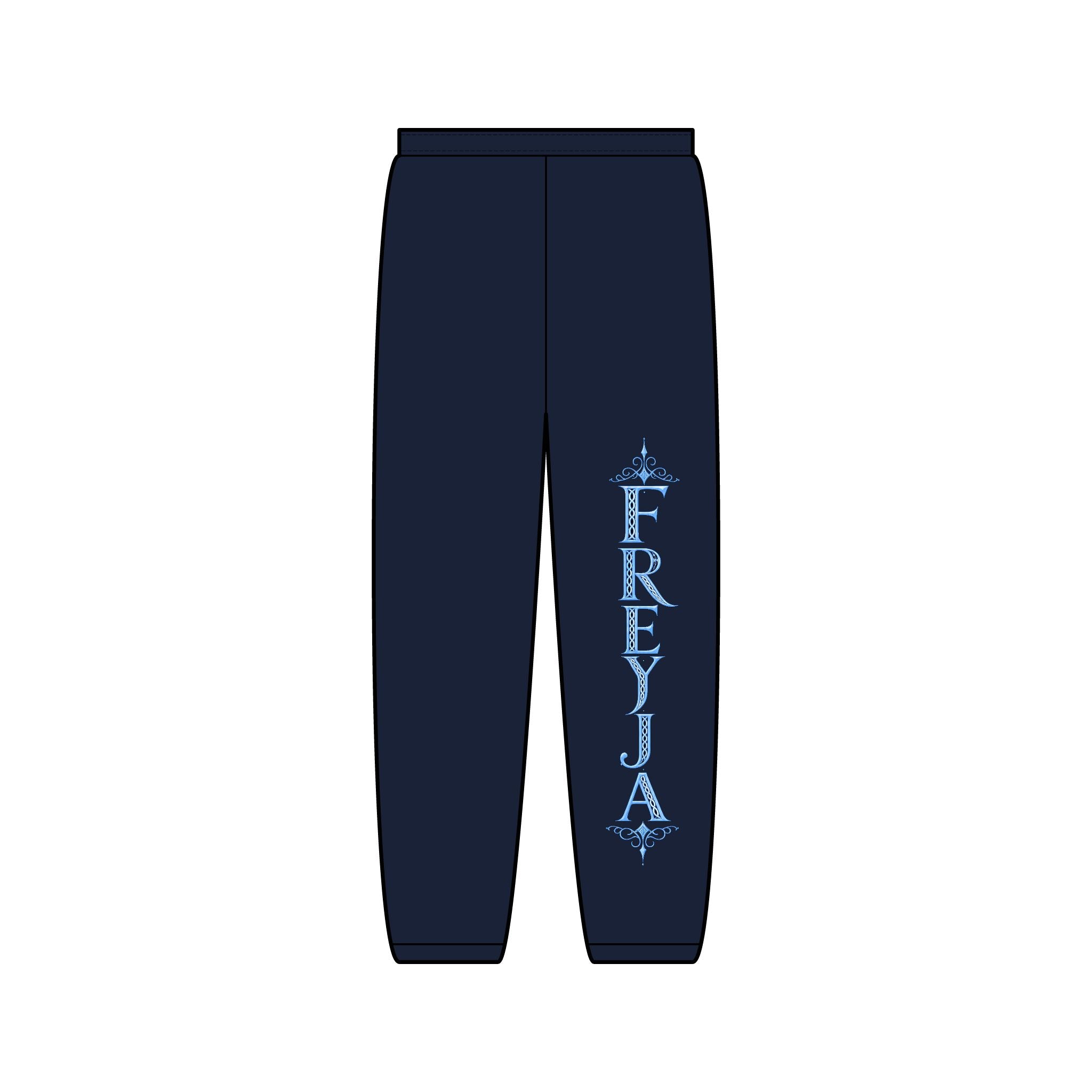 Freya Vertical Name Sweatpants Blue - Nordic Script Joggers