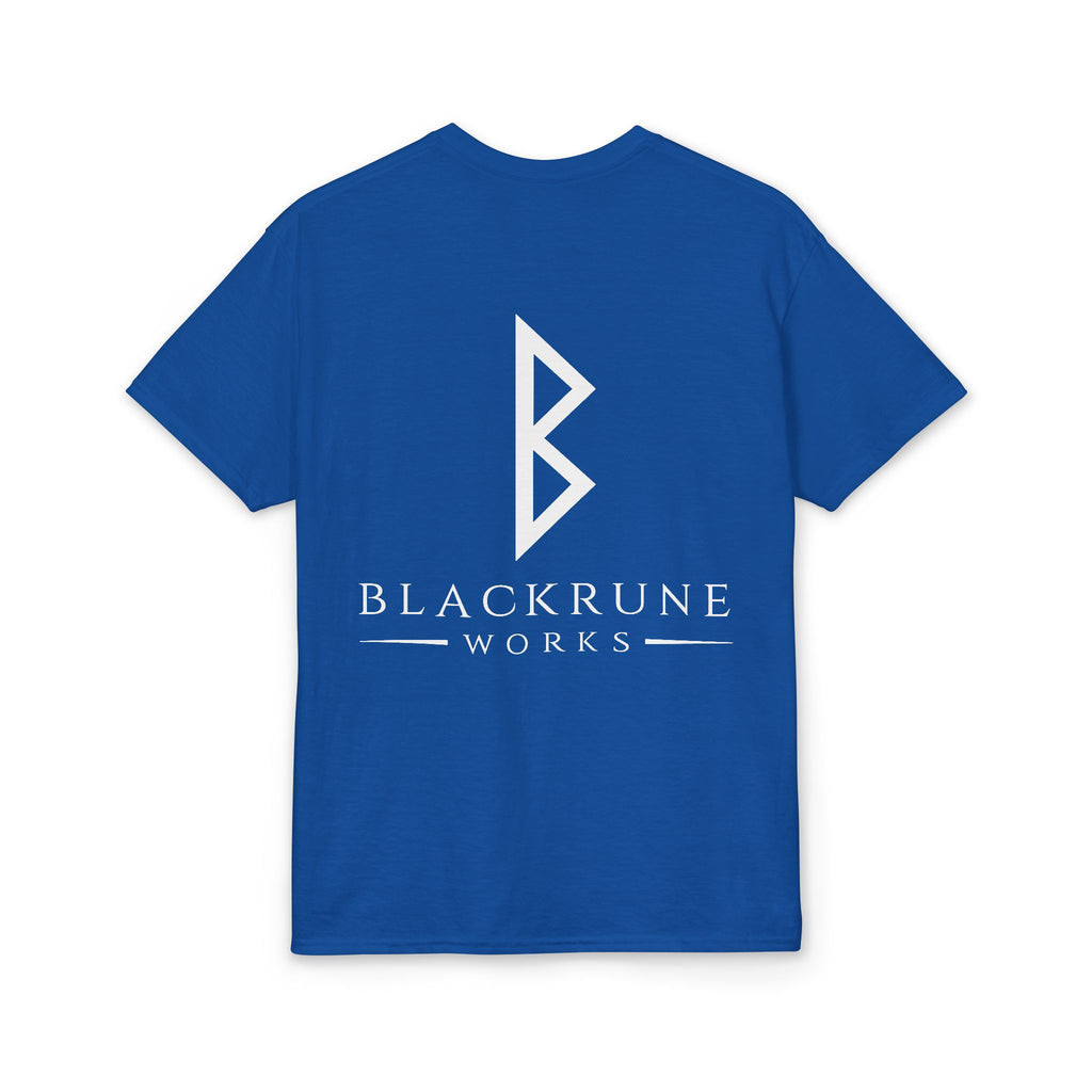 Black Rune Works Signature DryBlend T-Shirt Front and Back Logo
