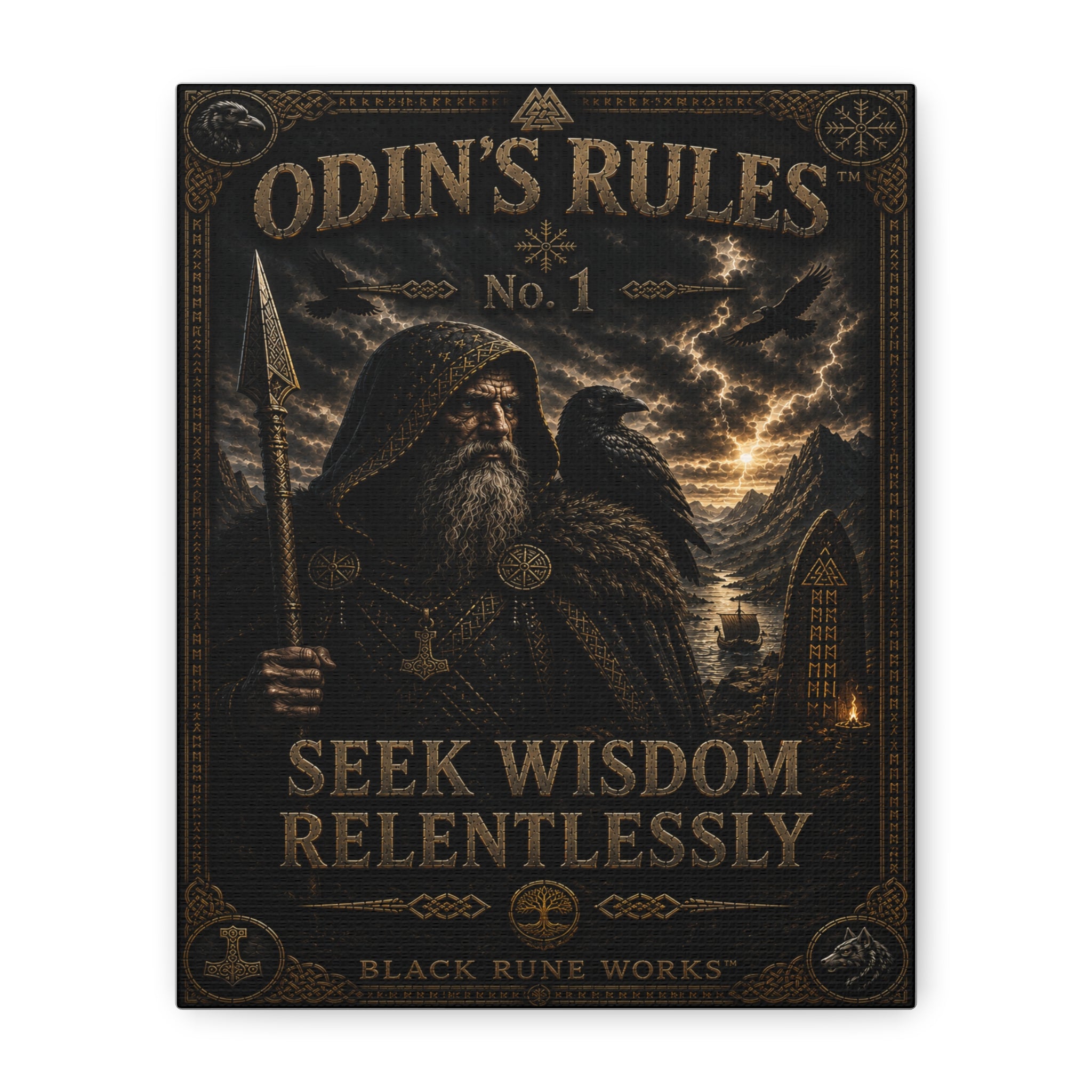 ODIN'S RULES™ No. 1 – Seek Wisdom Relentlessly Canvas