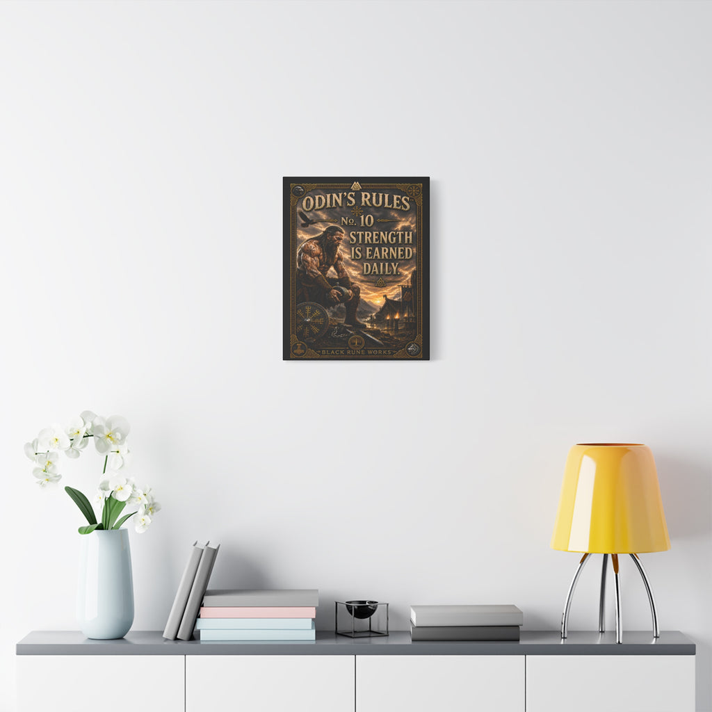 ODIN'S RULES™ No. 10 – Strength Is Earned Daily Canvas