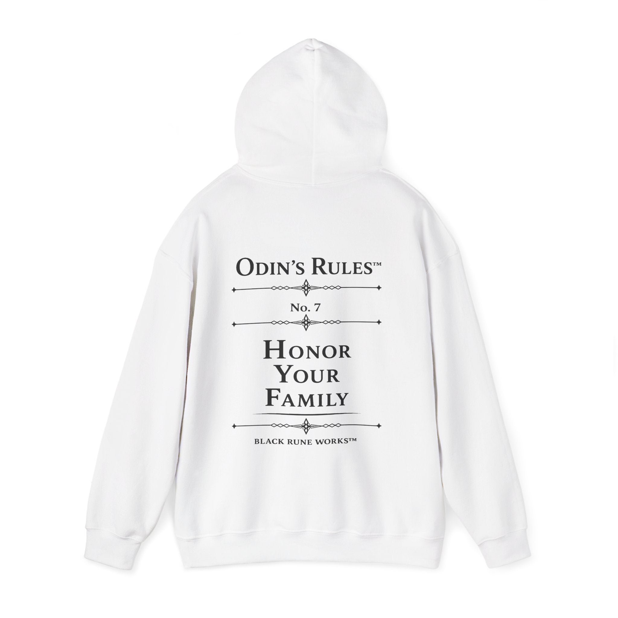 Odin's Rules™ Rule #7 | Honor Your Family | Viking Norse Warrior Hoodie | Black Rune Works