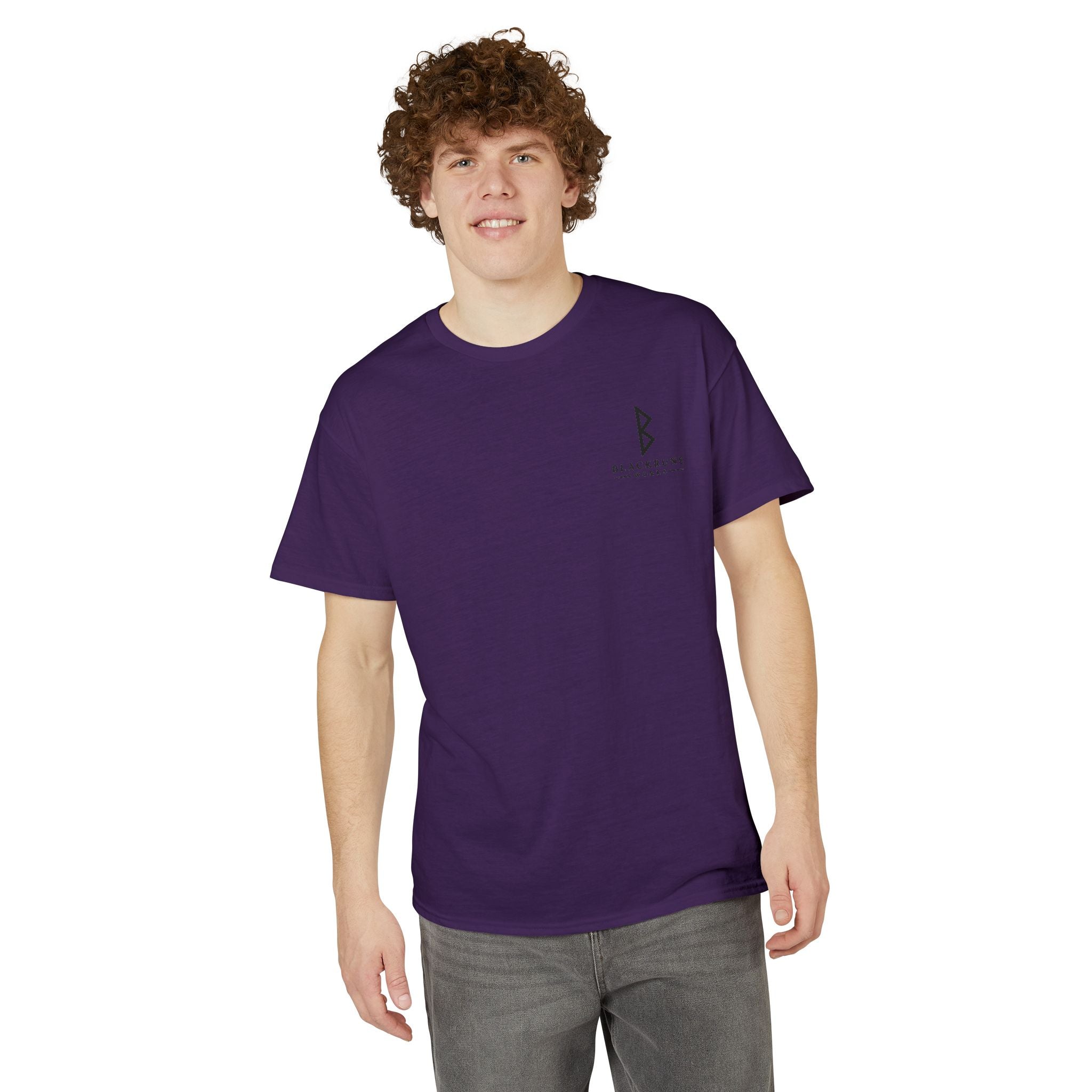 Black Rune Works Signature DryBlend T-Shirt Front and Back Logo