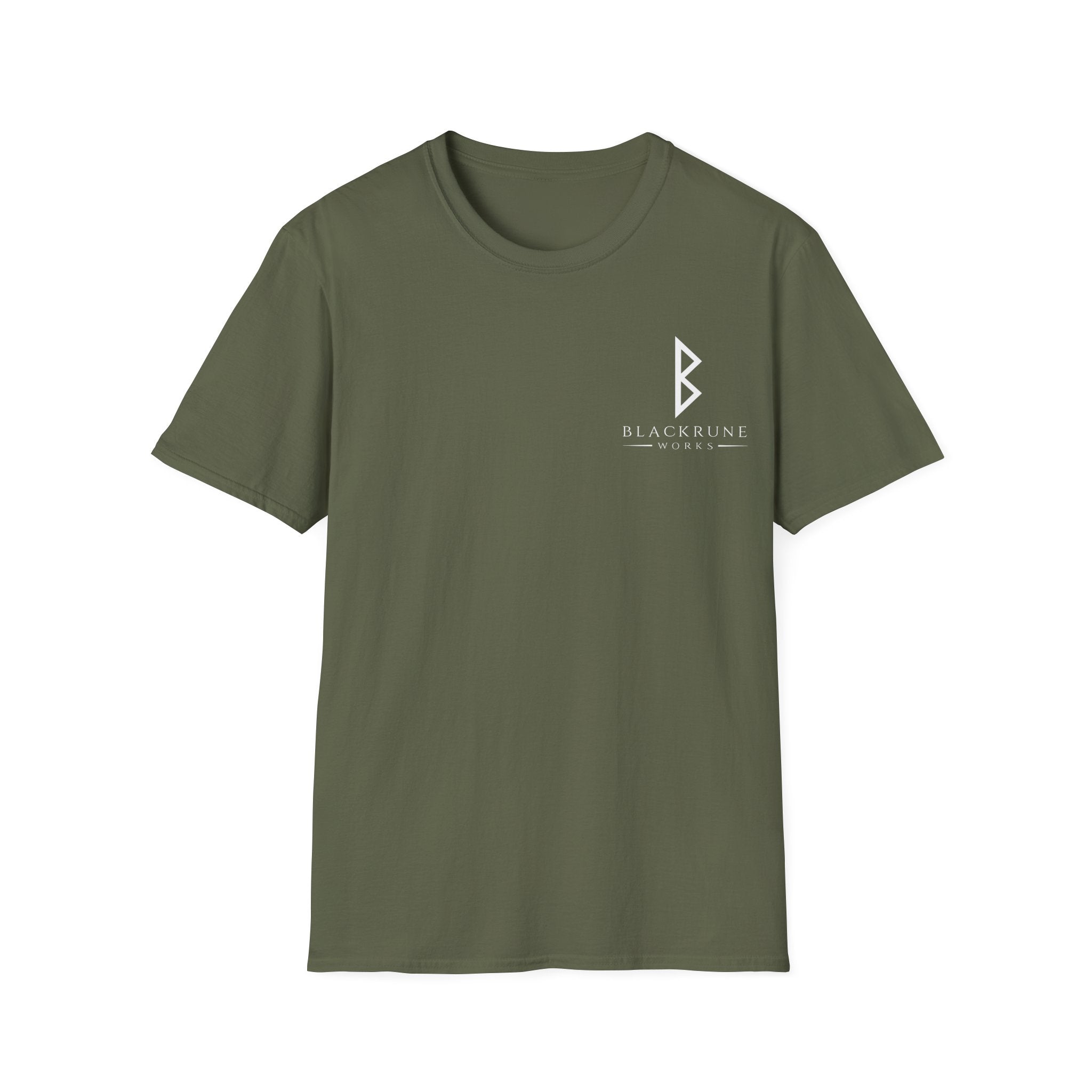 Black Rune Works Logo TShirt Front Small Logo
