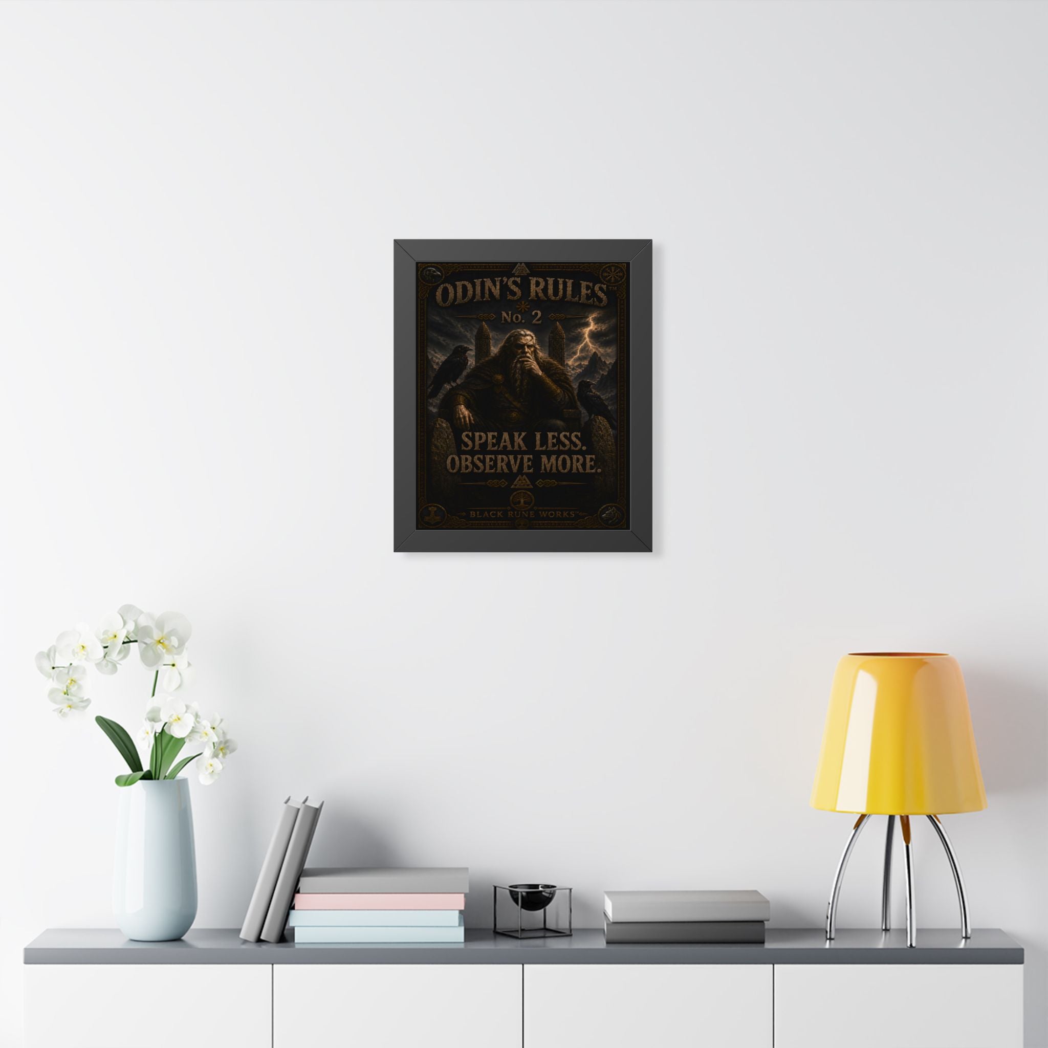 ODIN'S RULES™ No. 2 – Speak Less, Observe More Framed Poster