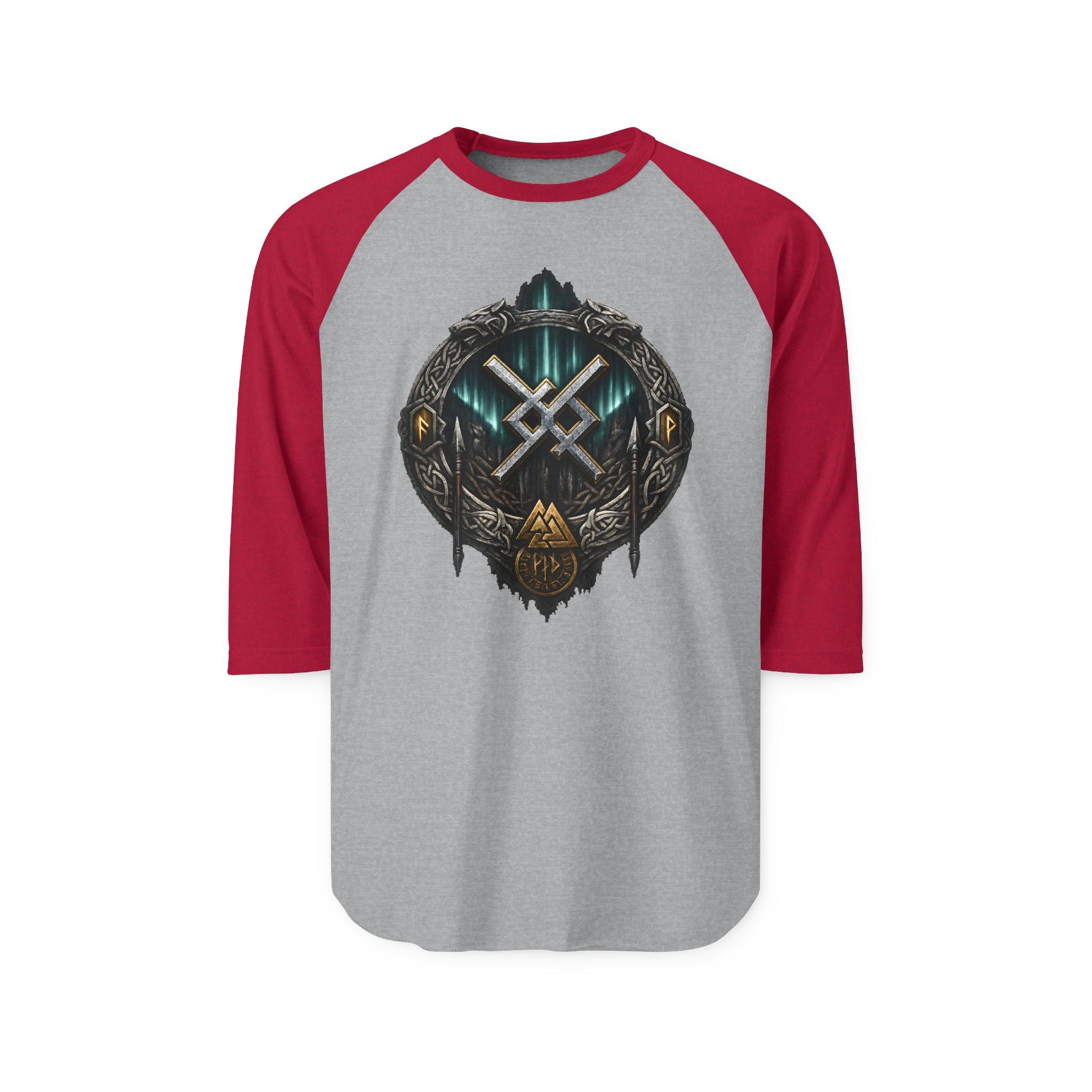 Aurora Eternal Love Rune Raglan Shirt | Norse Viking 3/4 Sleeve | Black Rune Works
