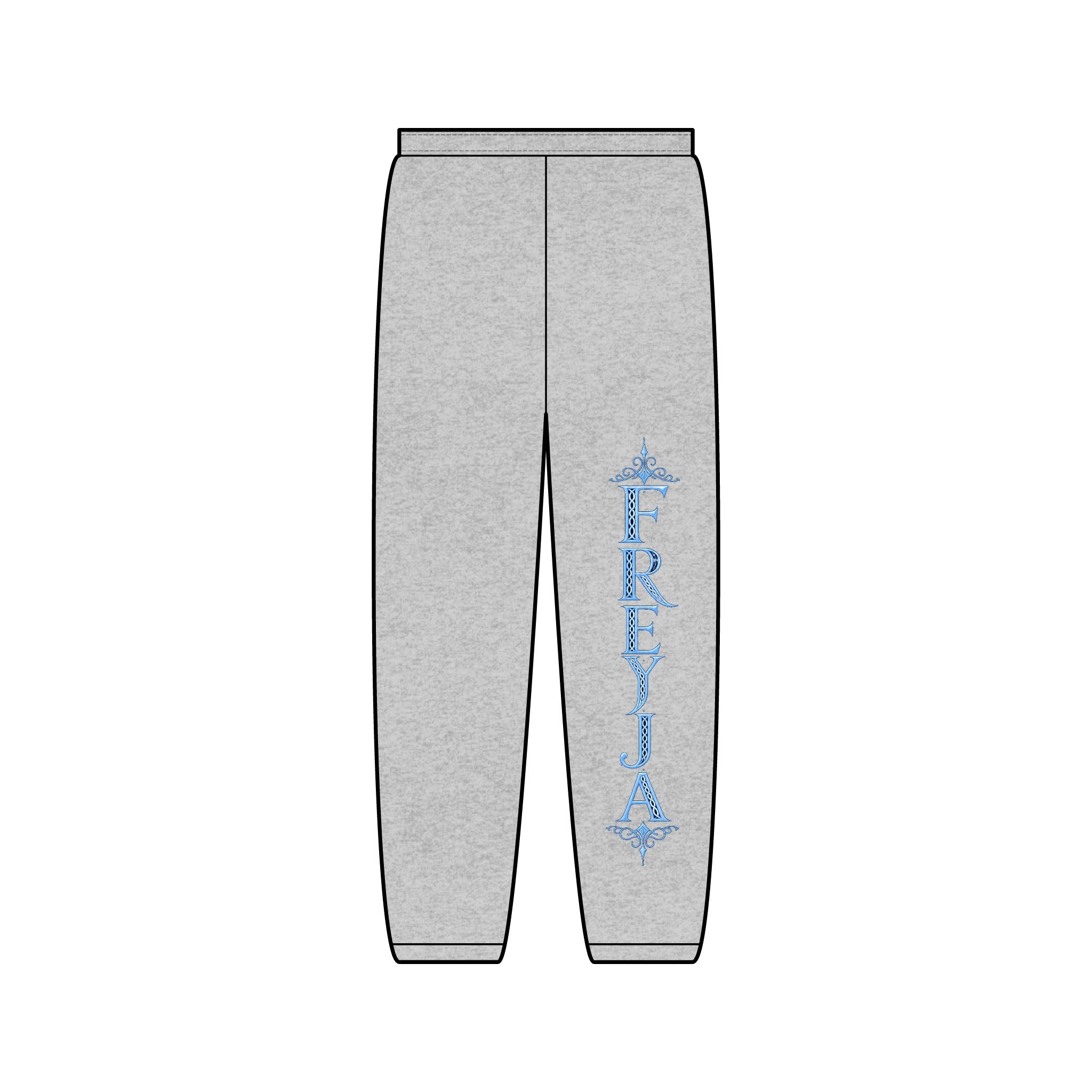 Freya Vertical Name Sweatpants Blue - Nordic Script Joggers