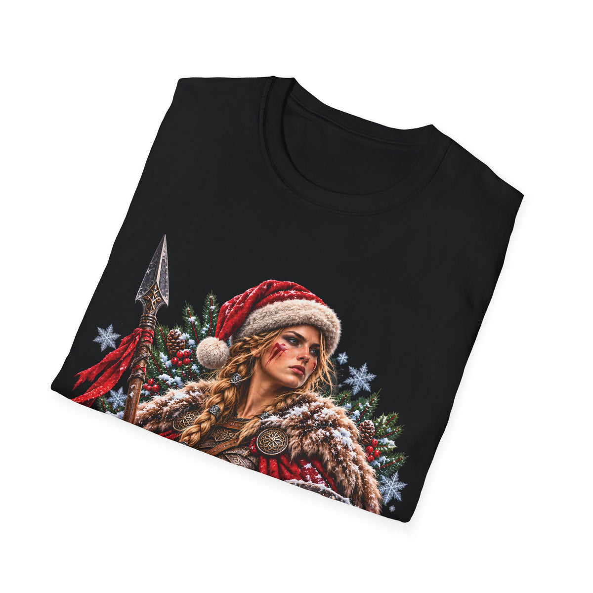 Viking Shieldmaiden Christmas T-Shirt – Nordic Holiday Warrior Woman Tee