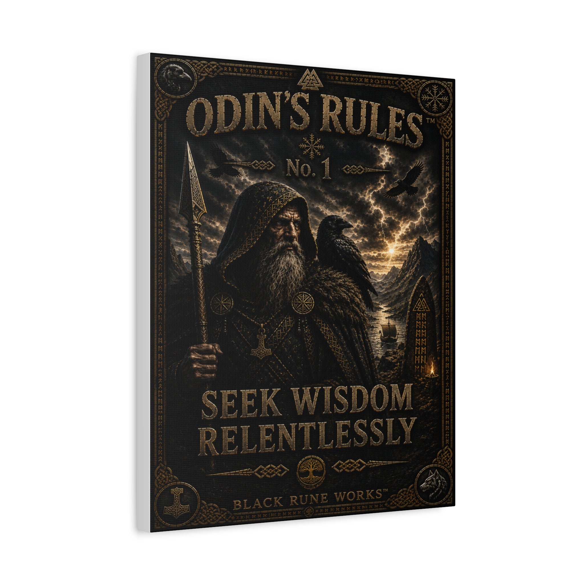 ODIN'S RULES™ No. 1 – Seek Wisdom Relentlessly Canvas