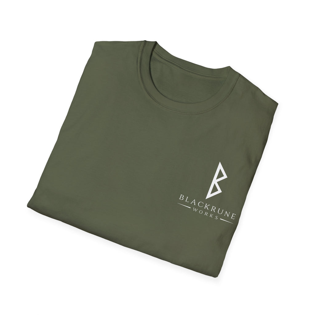Black Rune Works Logo TShirt Front Small Logo