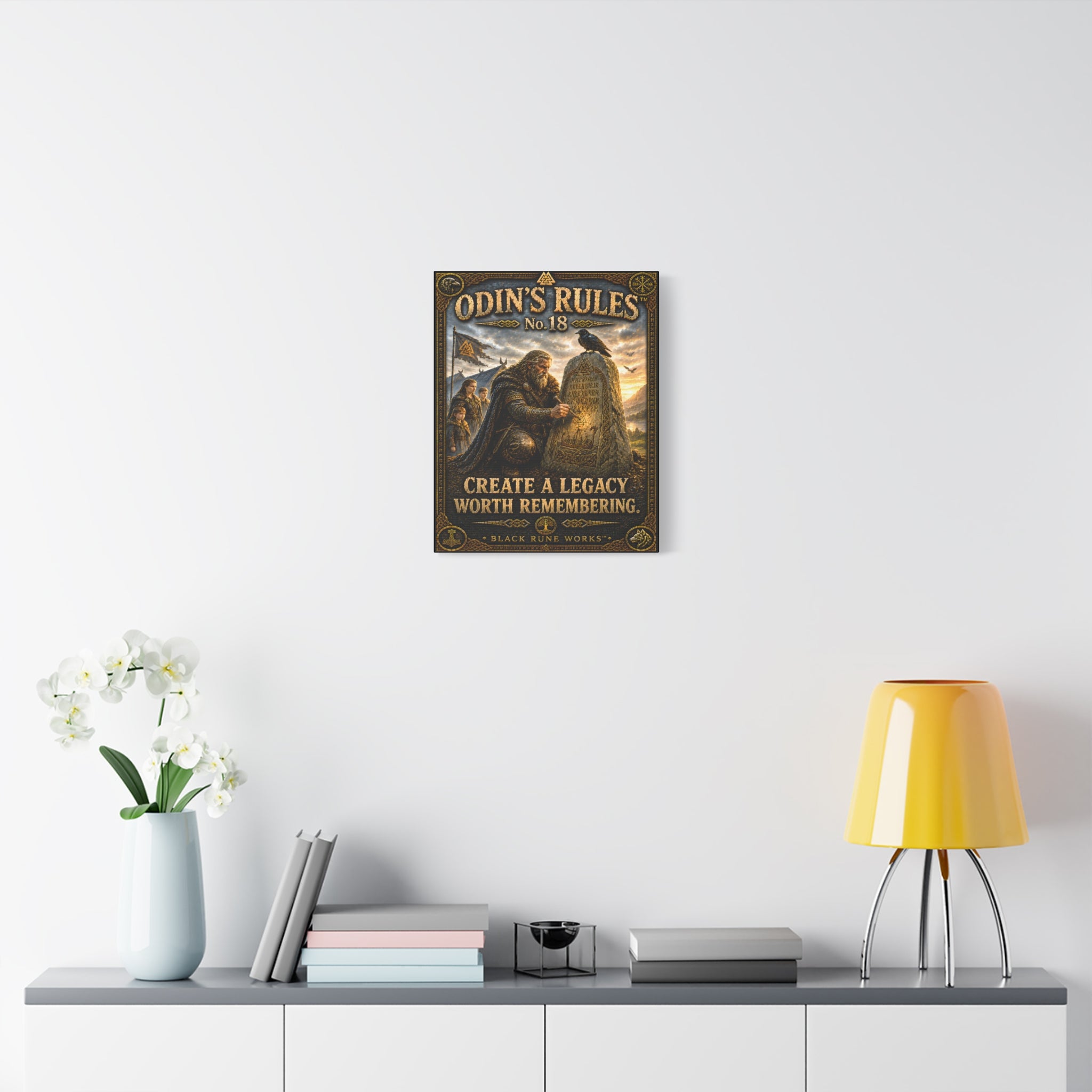ODIN'S RULES™ No. 18 – Create a Legacy Worth Remembering | Viking Inspired Canvas Art
