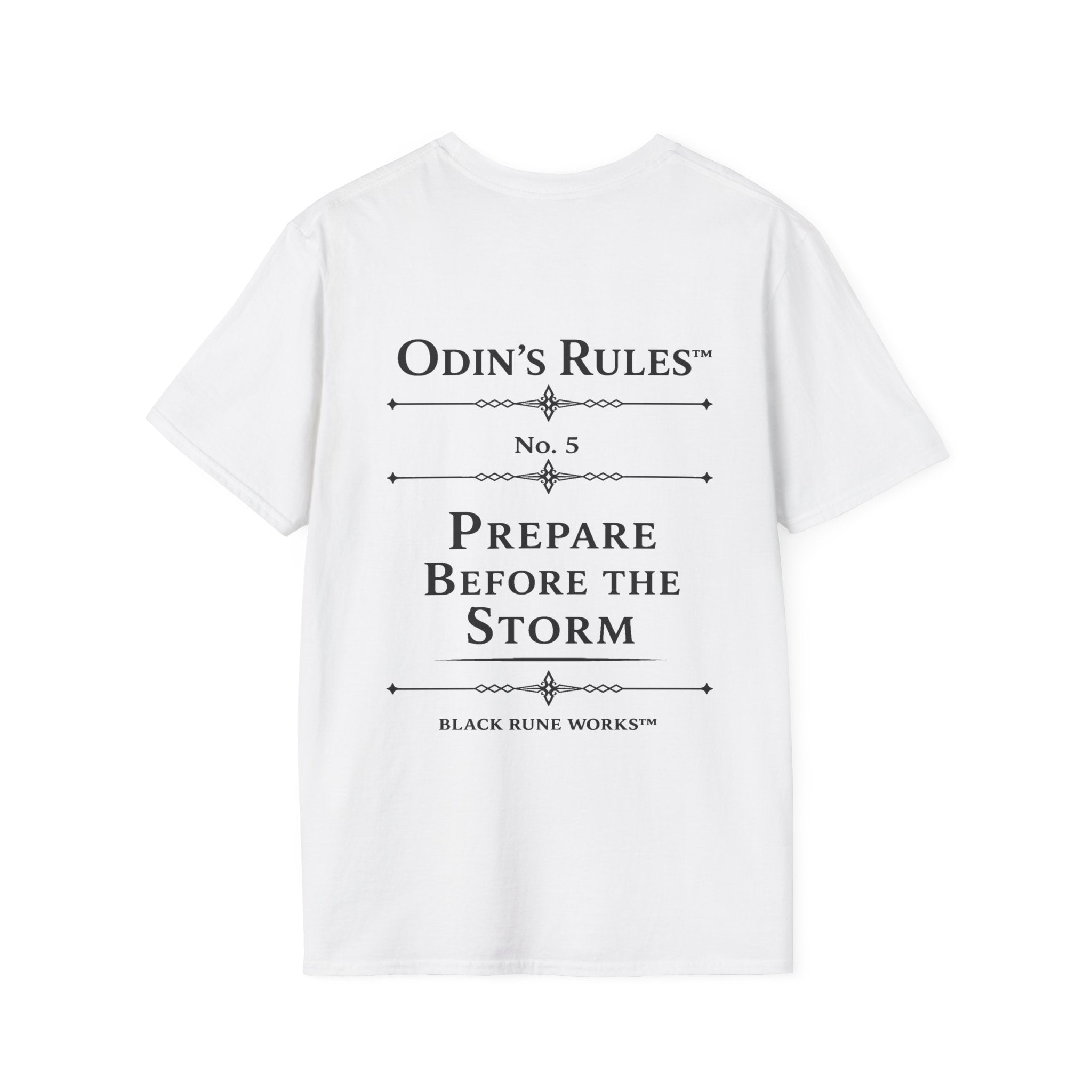 Odin's Rules™ Rule #5 | Prepare Before the Storm | Viking Norse Warrior Shirt | Black Rune Works