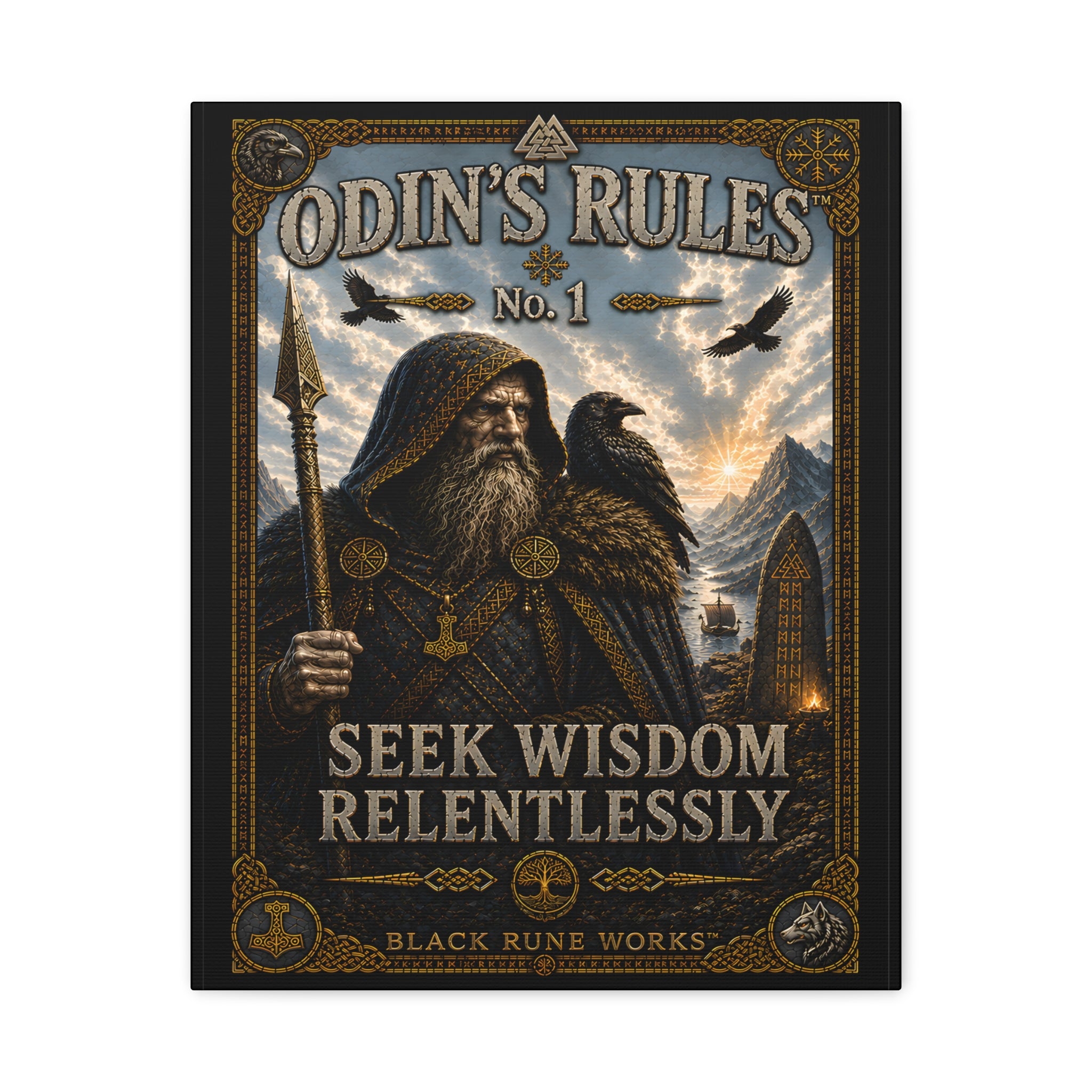 ODIN'S RULES™ No. 1 – Seek Wisdom Relentlessly Canvas