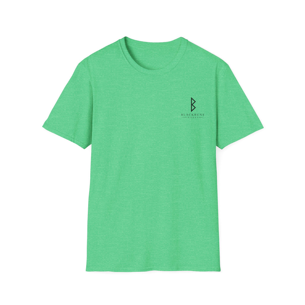Black Rune Works Logo T Shirt Front and Large Back Logo