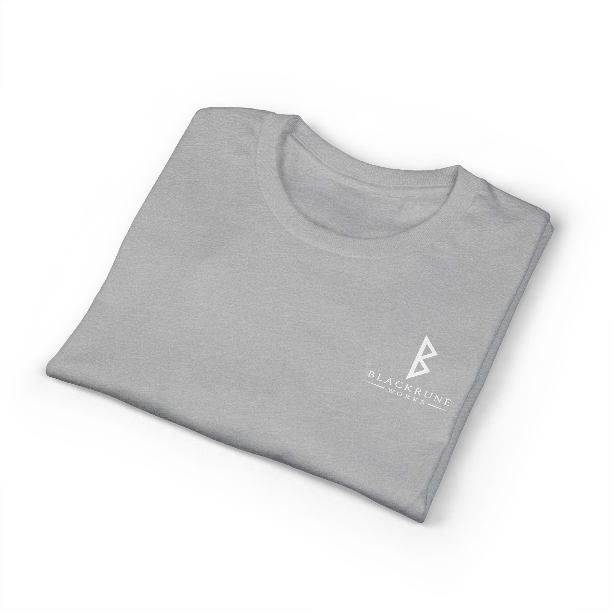 Black Rune Works Signature DryBlend T-Shirt Front and Back Logo