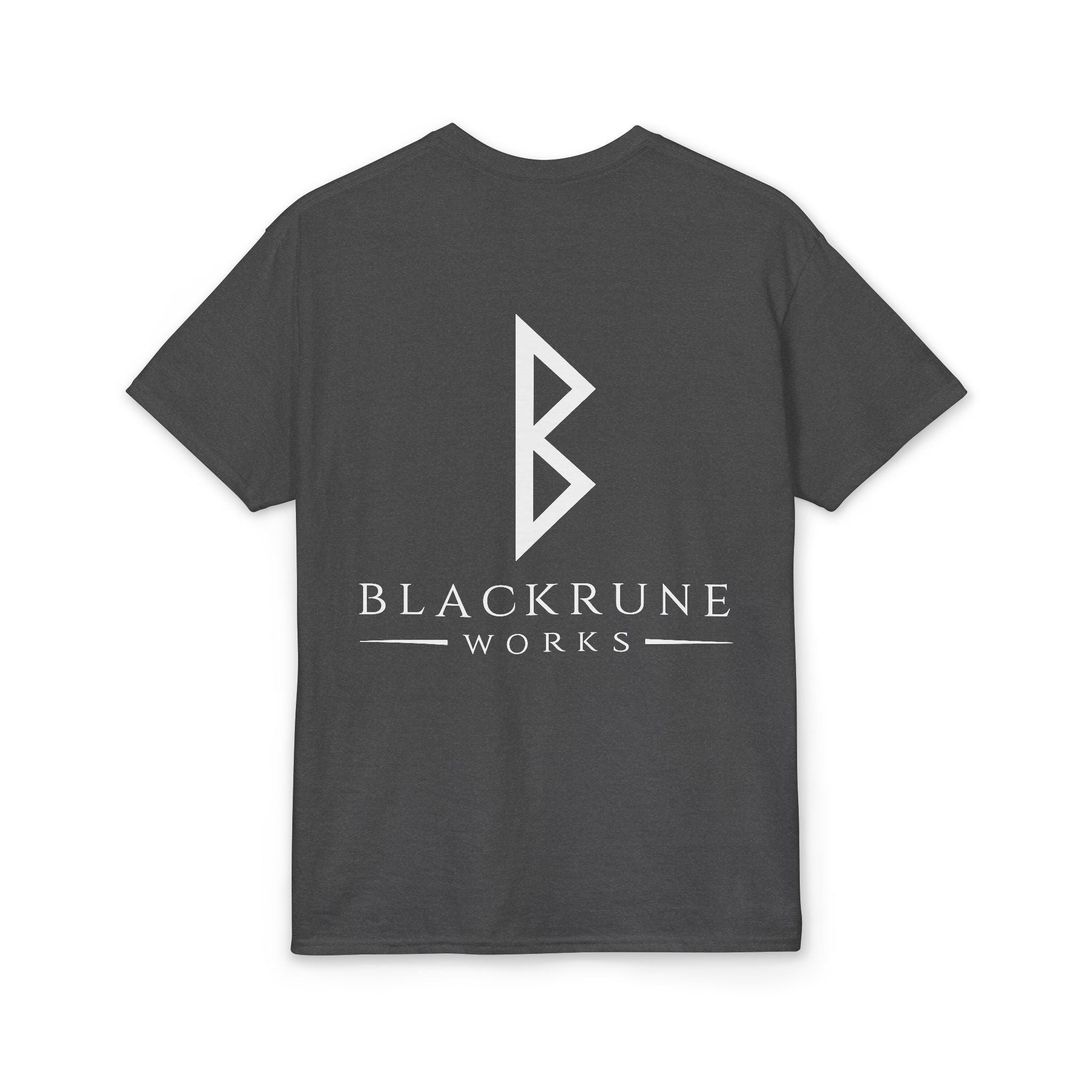 Black Rune Works Signature DryBlend T-Shirt Front and Back Logo