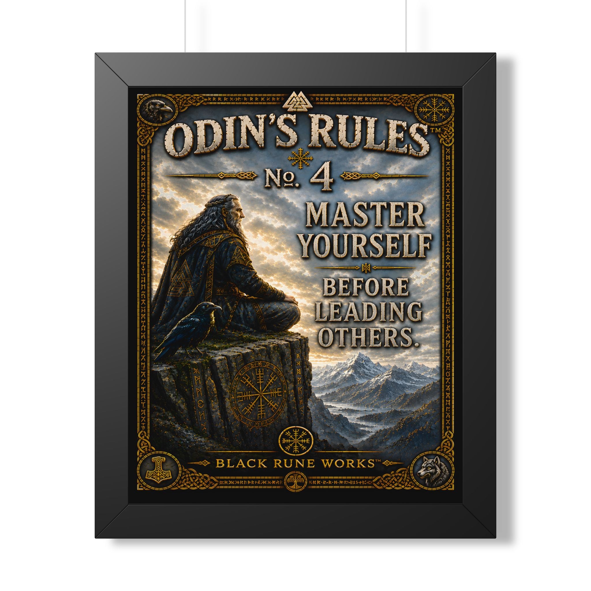 ODIN'S RULES™ No. 4 – Master Yourself Before Leading Others Framed Poster
