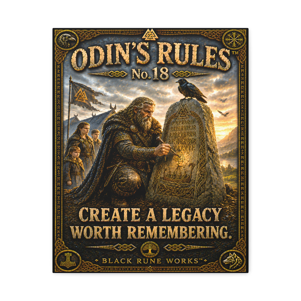 ODIN'S RULES™ No. 18 – Create a Legacy Worth Remembering | Viking Inspired Canvas Art