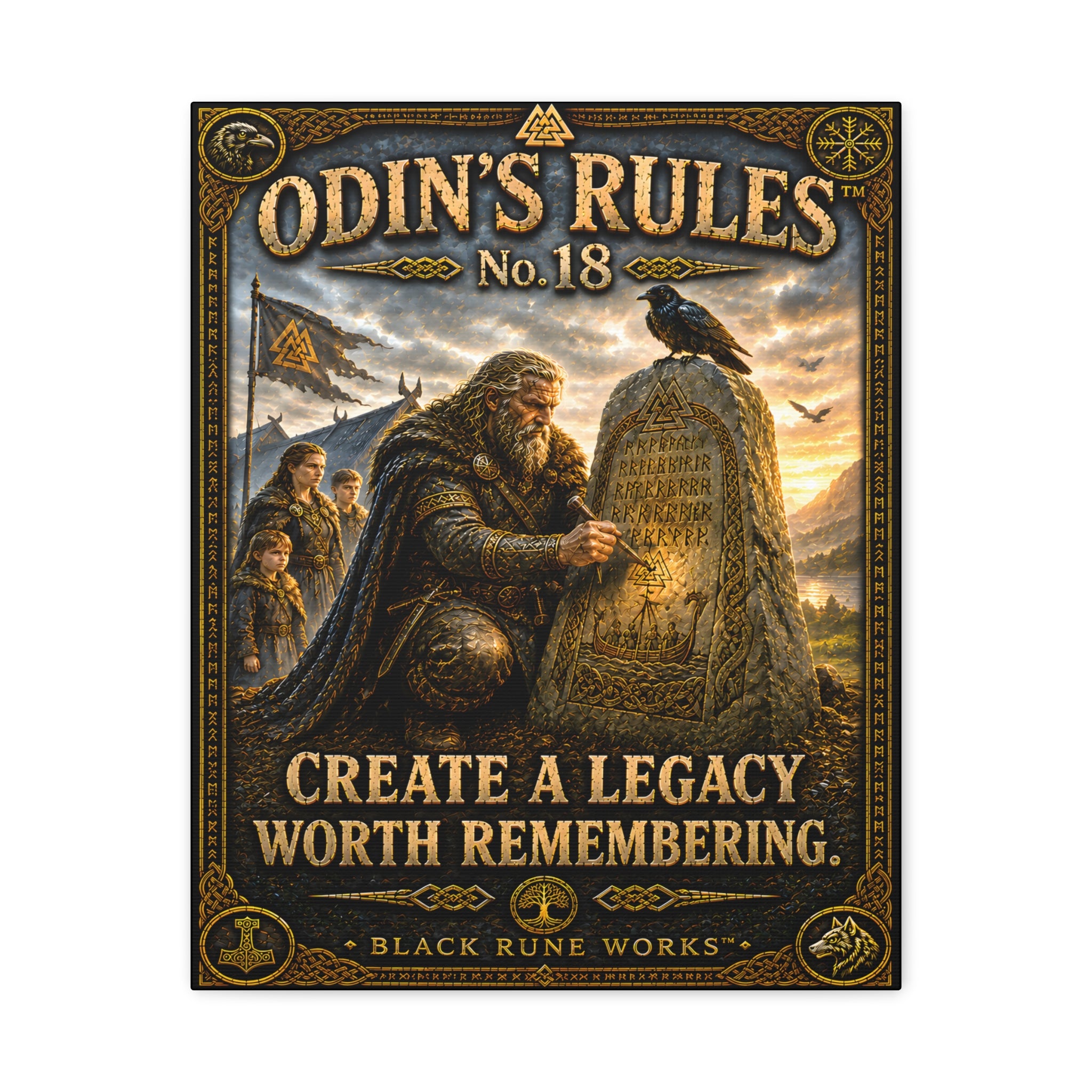 ODIN'S RULES™ No. 18 – Create a Legacy Worth Remembering | Viking Inspired Canvas Art