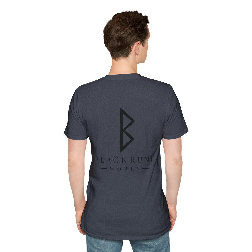 Black Rune Works Logo T Shirt Large Back Logo
