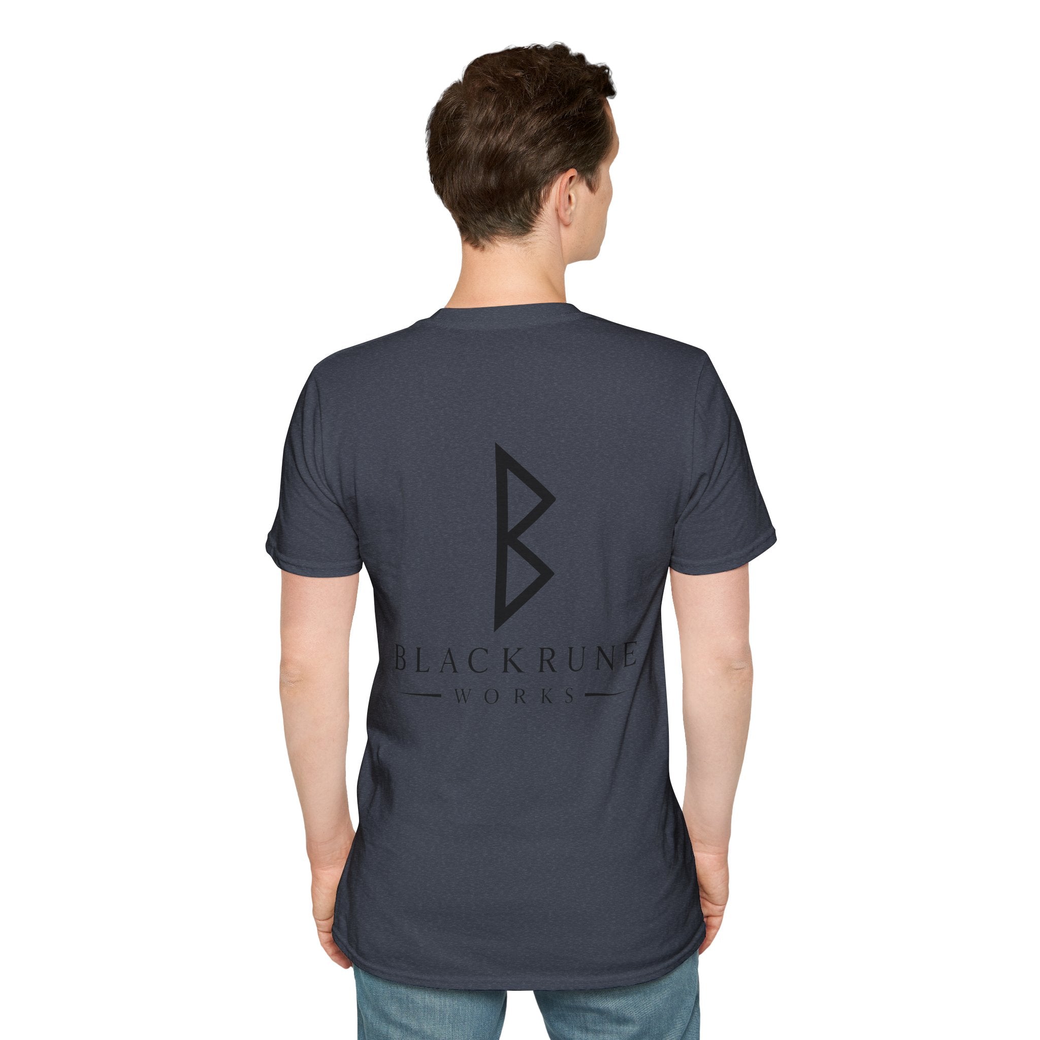 Black Rune Works Logo T Shirt Large Back Logo