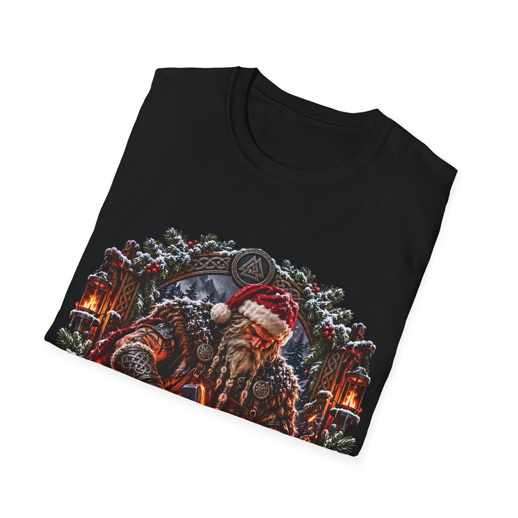 Viking Santa Christmas T-Shirt – Nordic Yule Warrior Holiday Tee