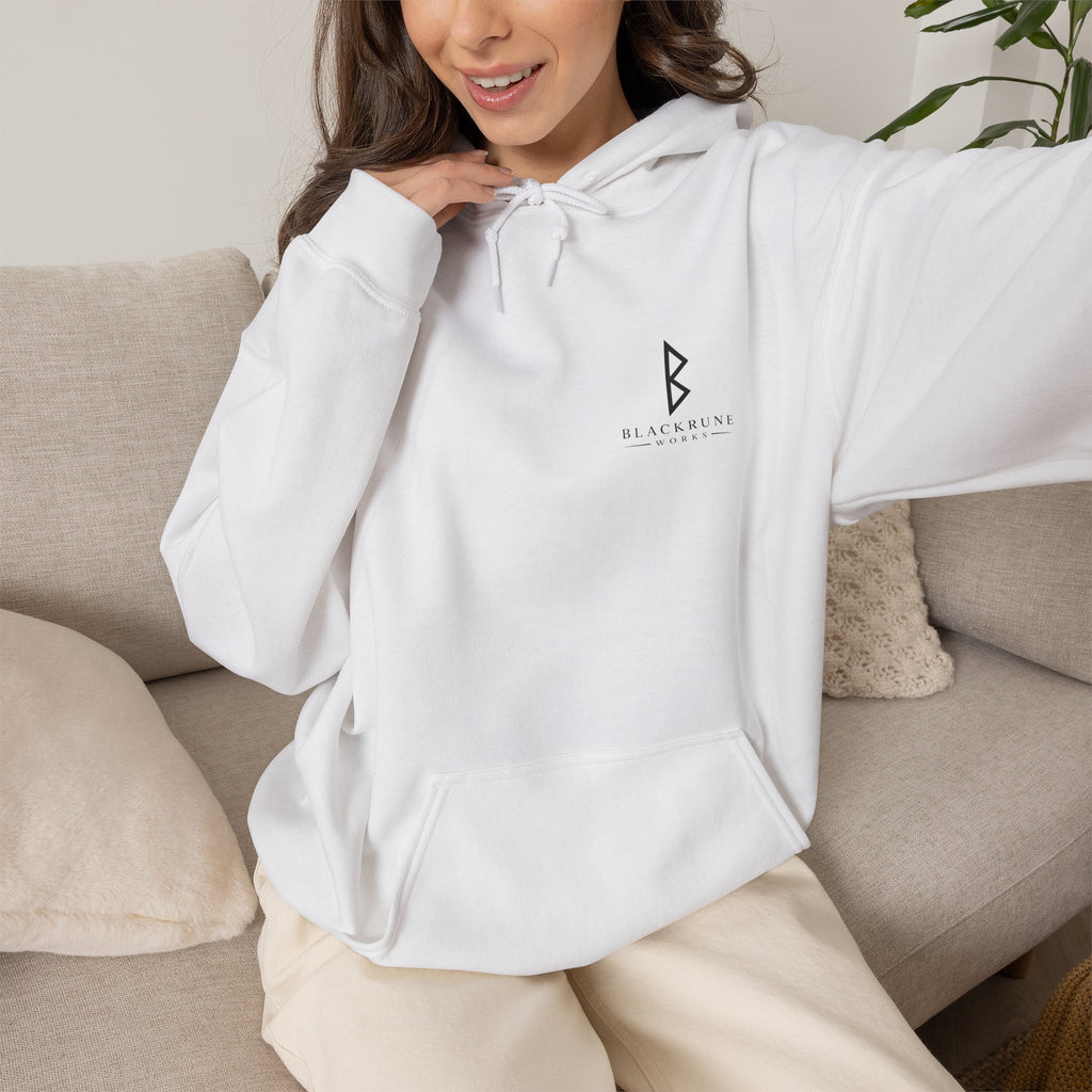 ODIN'S RULES™ No. 1 | Seek Wisdom Relentlessly | Viking Scroll Graphic Hoodie | Black Rune Works