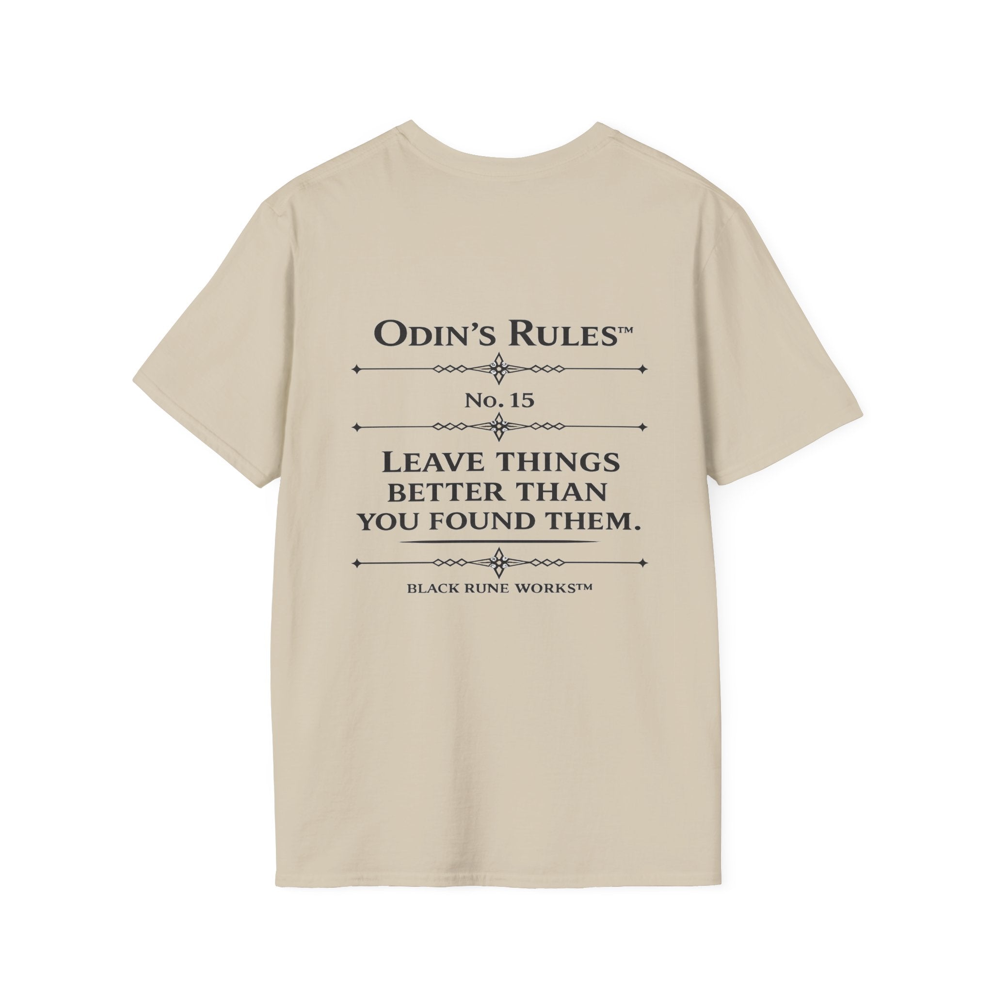 ODIN'S RULES™ Rule #15 | Leave Things Better Than You Found Them | Viking Norse Warrior Shirt | Black Rune Works