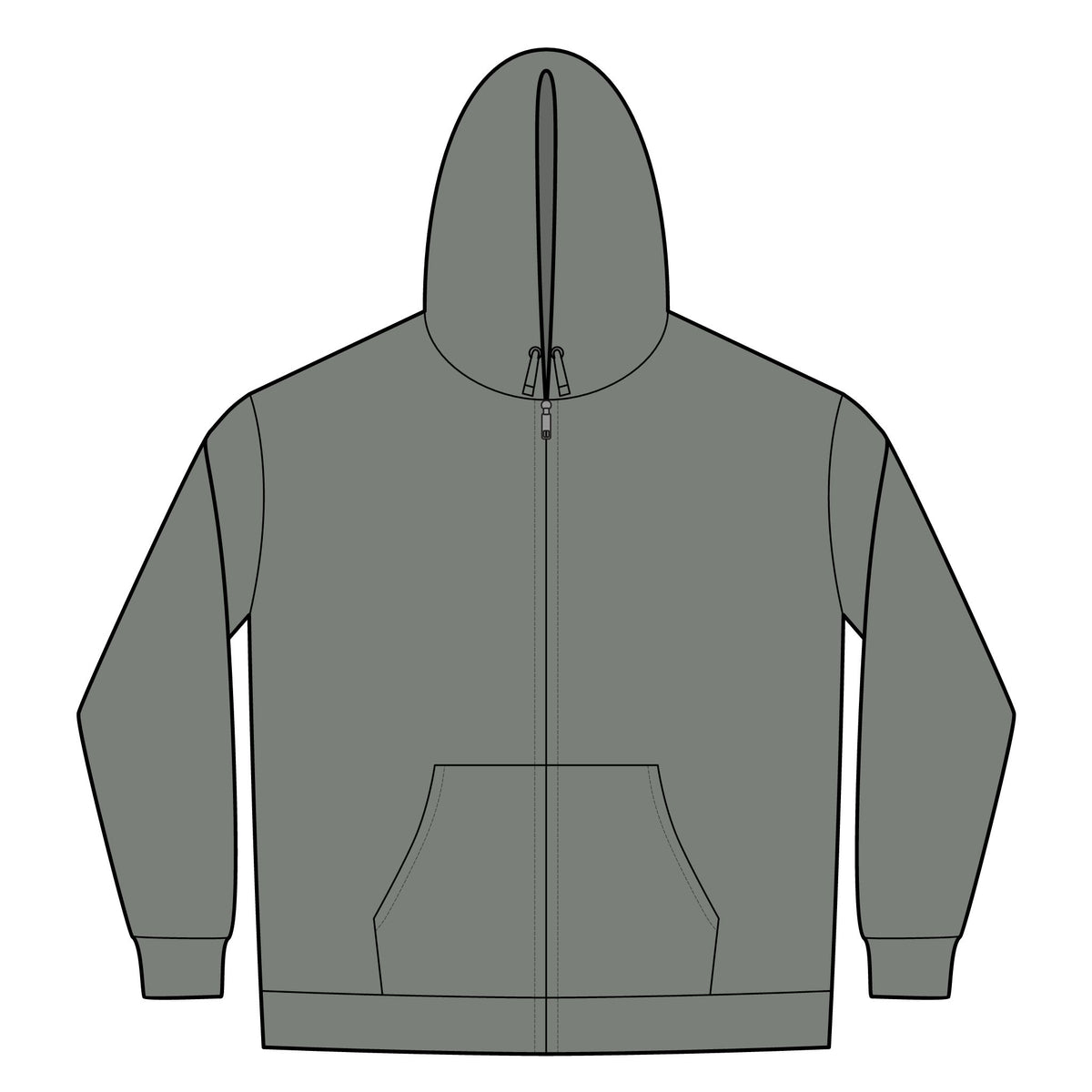 Black Rune Works – Silver Rune Sherpa-Lined Full-Zip Hoodie